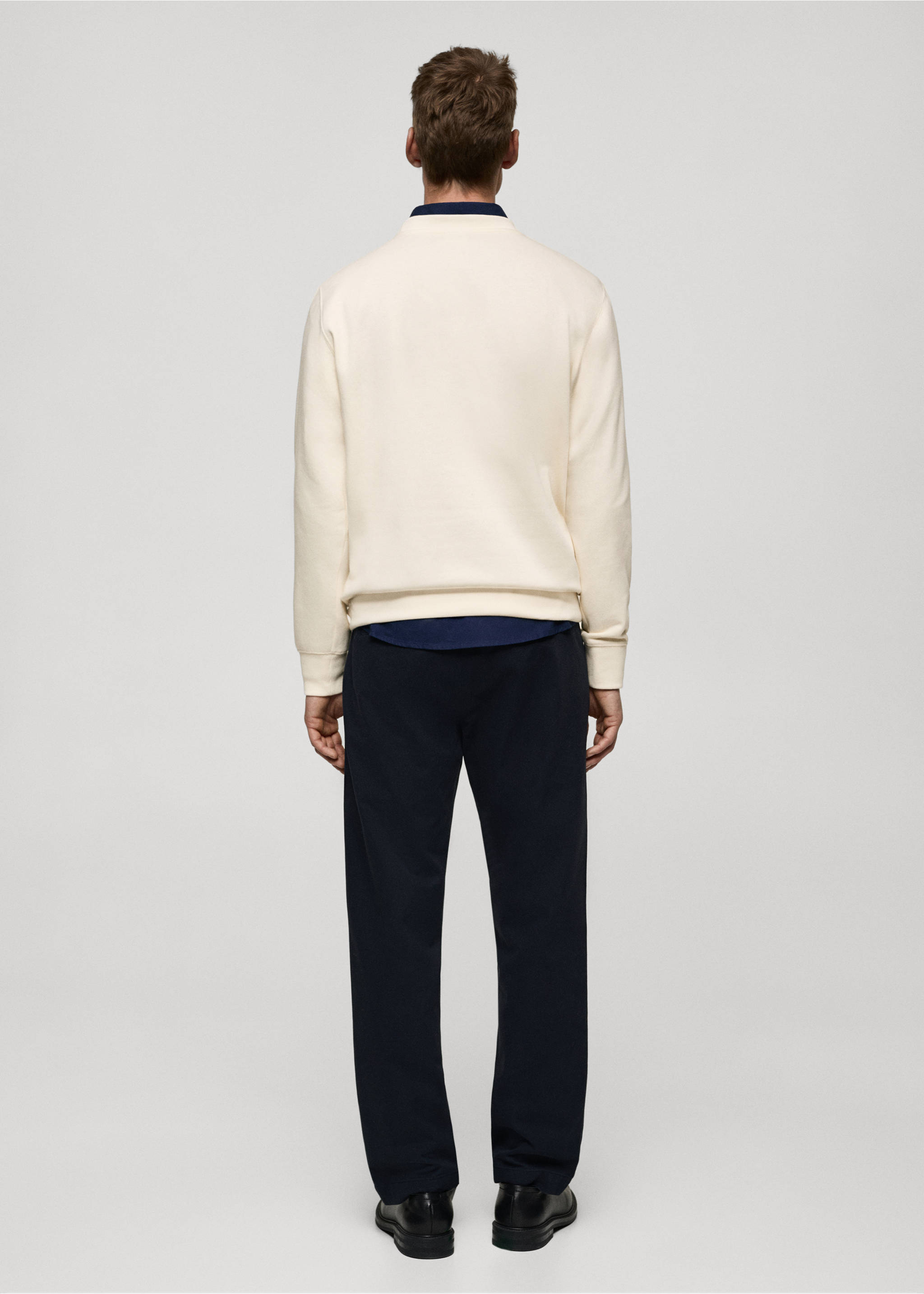 Grafik desenli pamuklu sweatshirt - Ürünün arkası, Ekrü. Ref: 87030638-00.