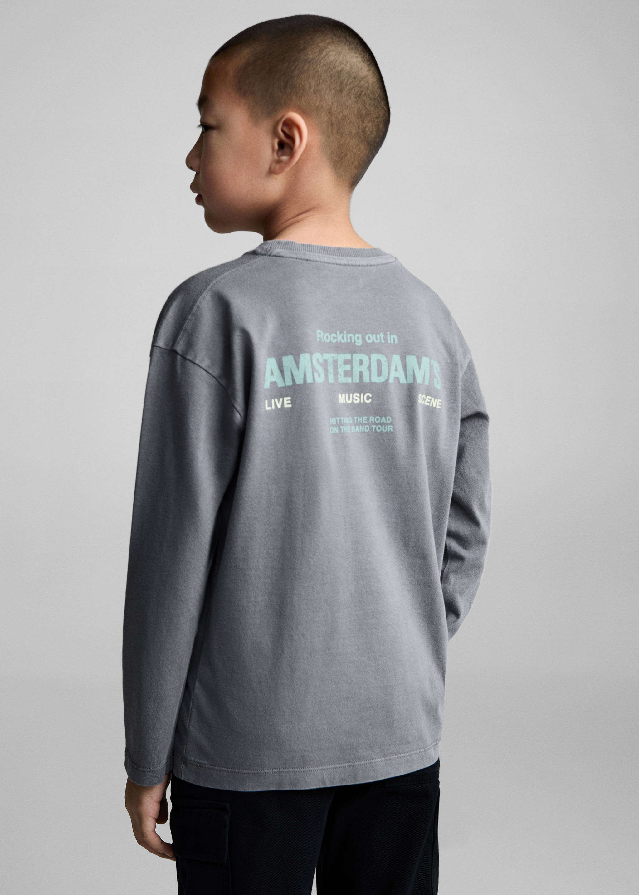 水洗效果棉质T恤 - null