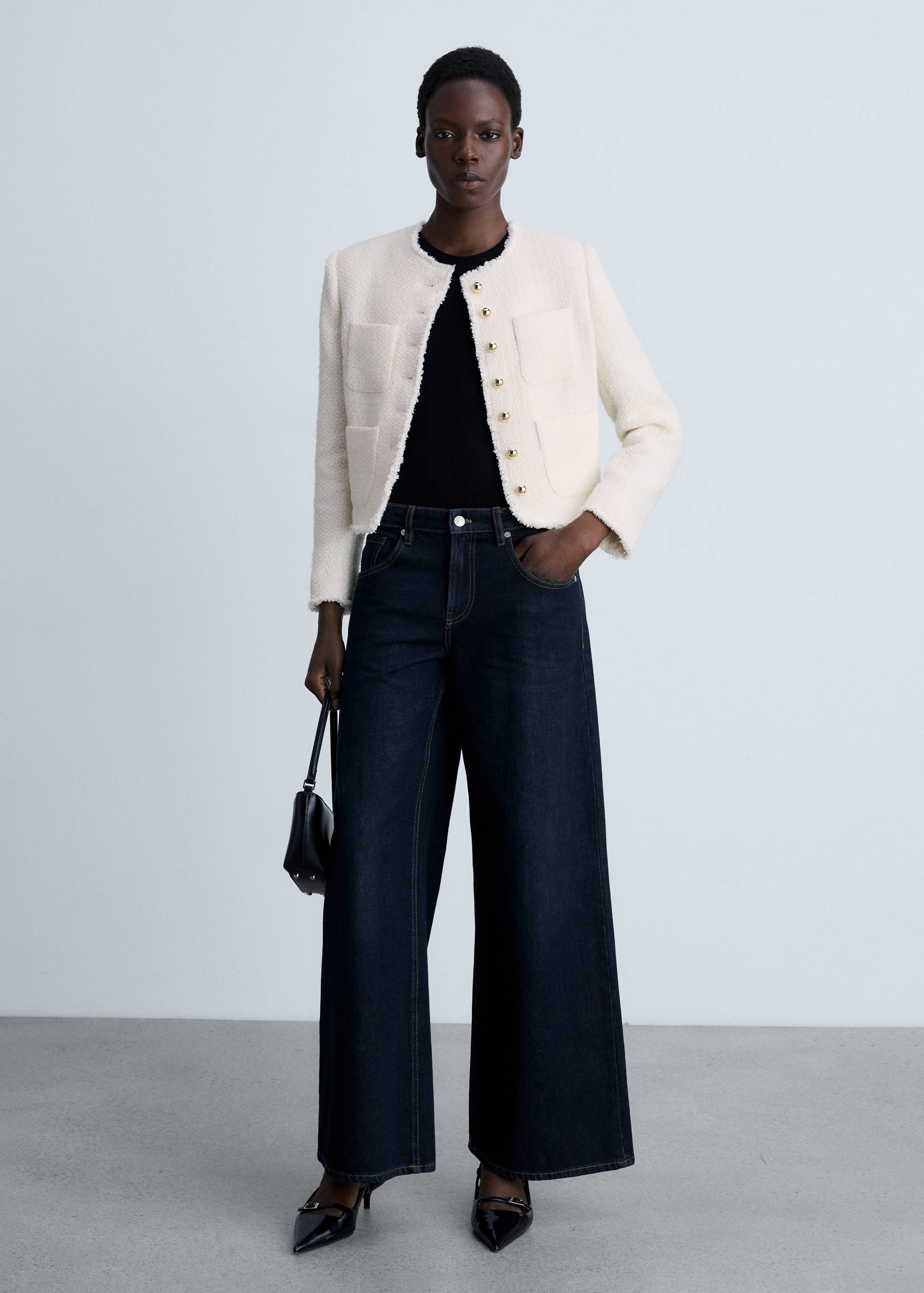 Veste tweed boutons bijoux - Plan général