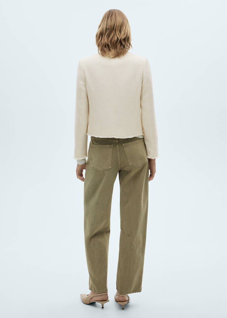 Tweed jacket with jewel buttons — Ecru
