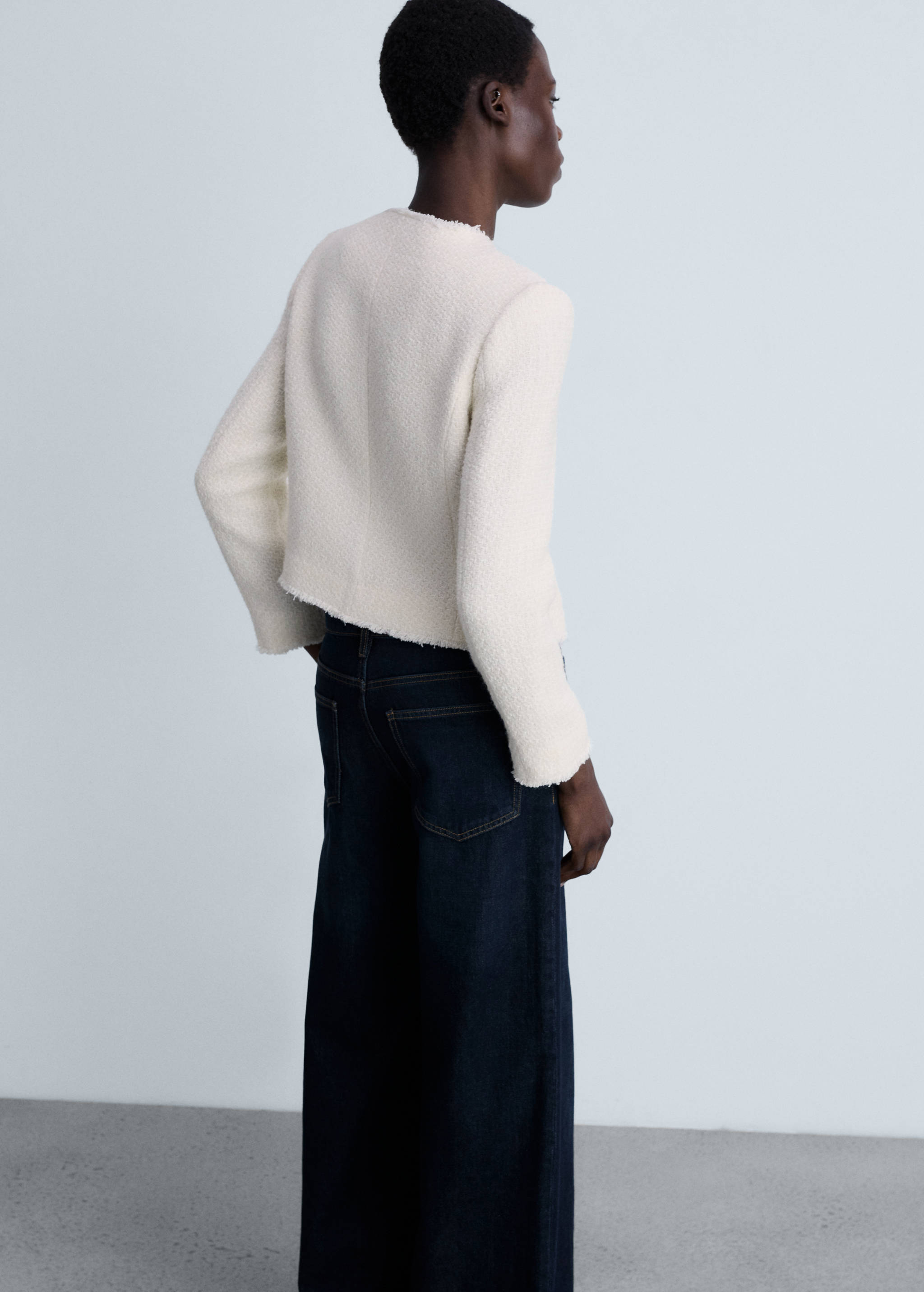 Veste tweed boutons bijoux - Verso de l’article