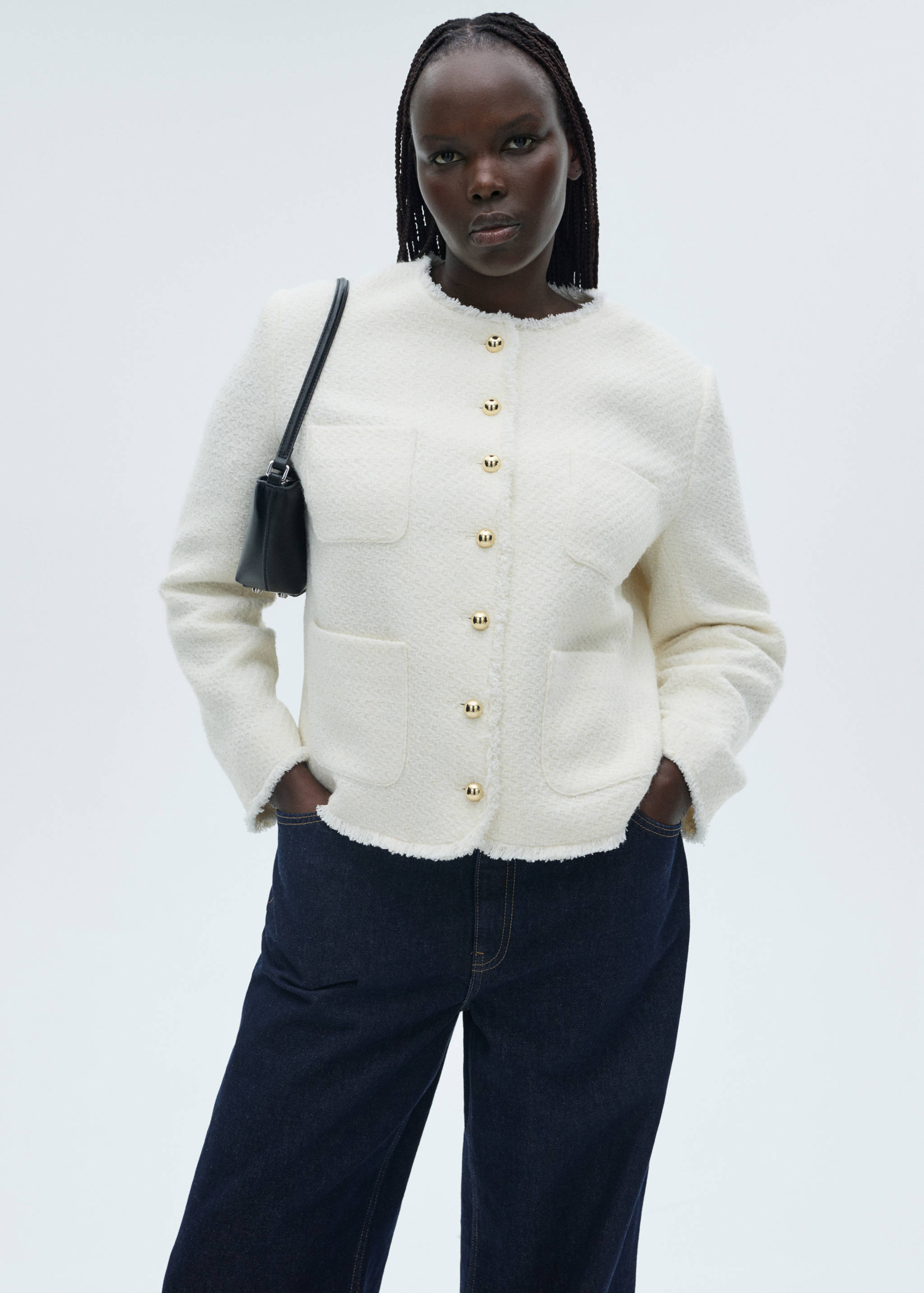 Veste tweed boutons bijoux - Détail de l'article 5