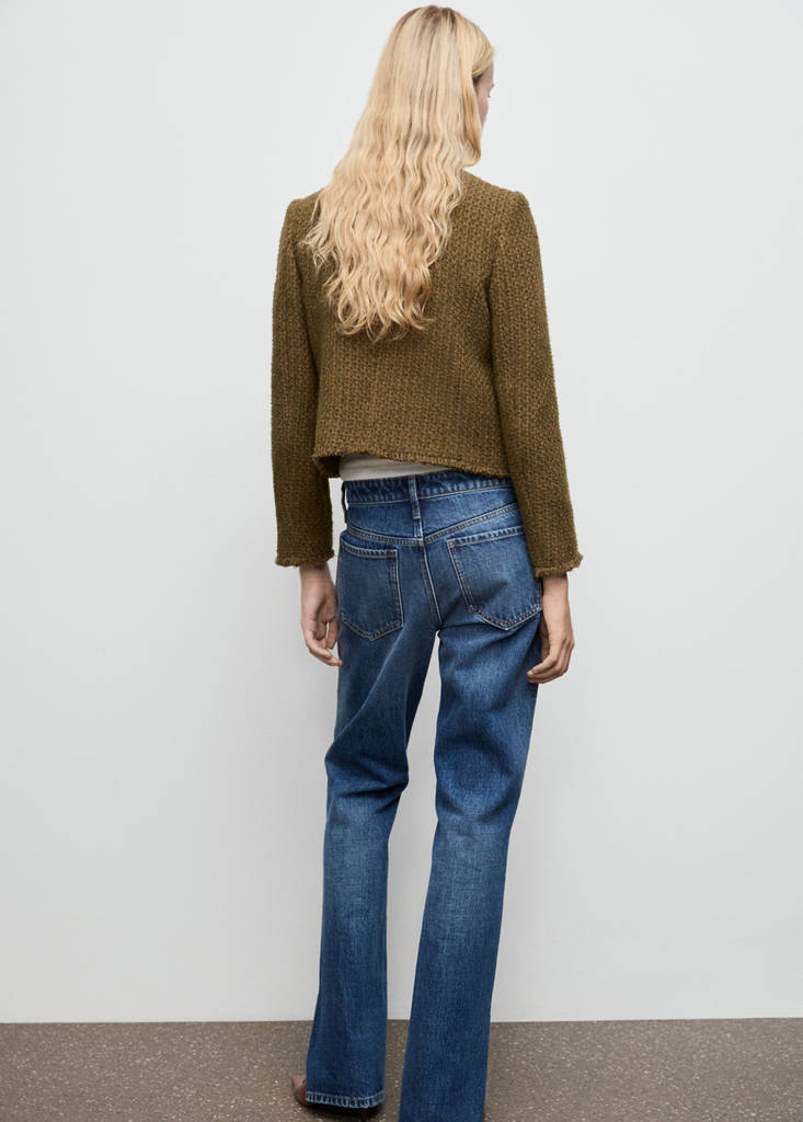 Tweed jacket with jewel buttons — Khaki