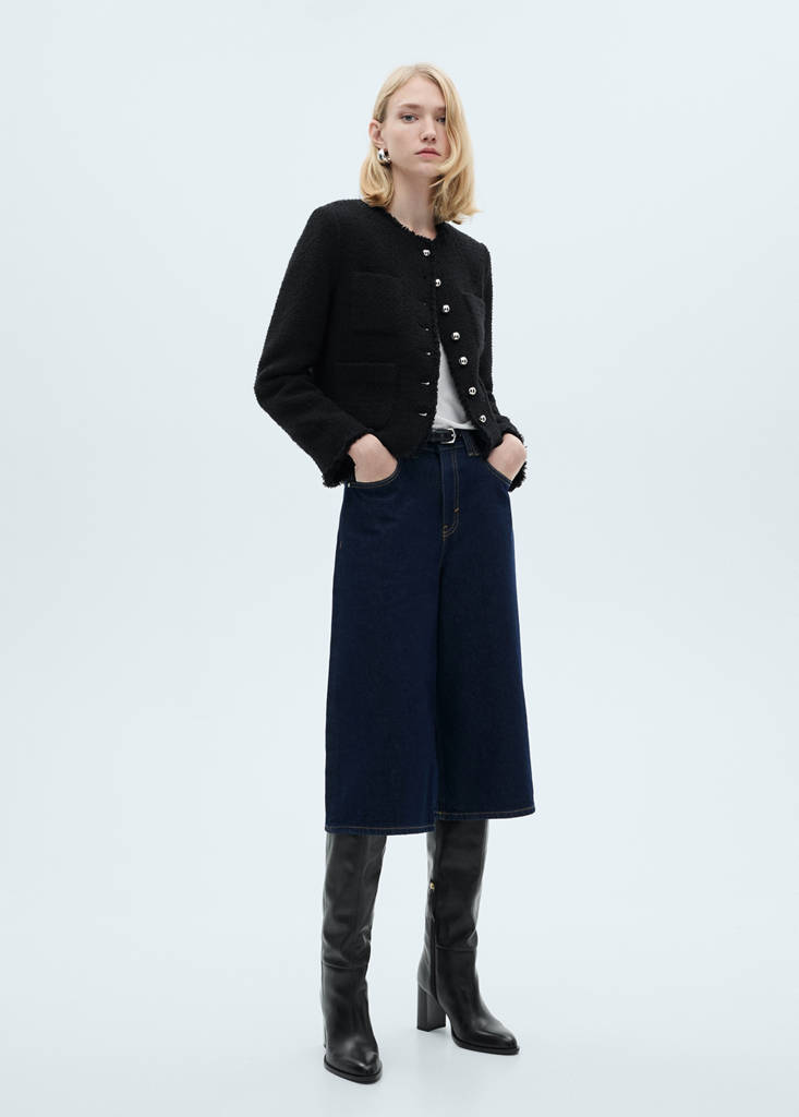 Tweed jacket with jewel buttons — Black