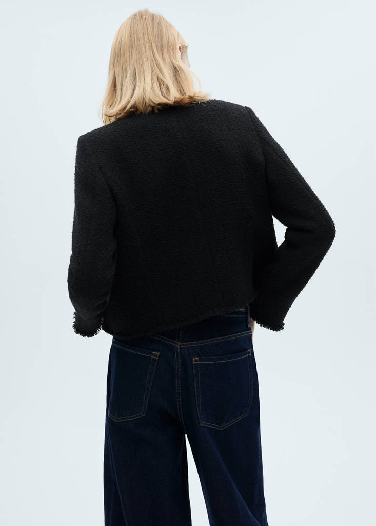 Tweed jacket with jewel buttons — Black