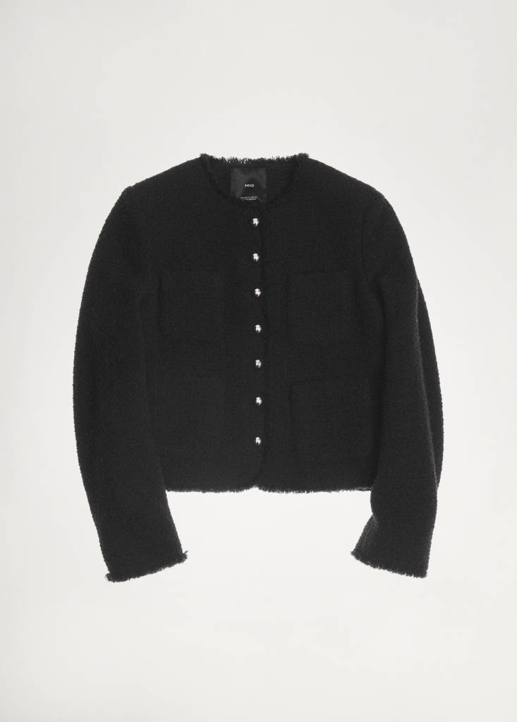 Tweed jacket with jewel buttons — Black