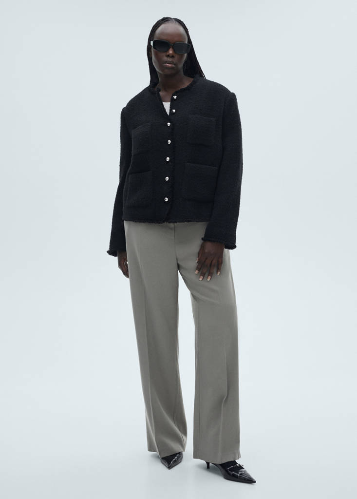 Tweed jacket with jewel buttons — Black