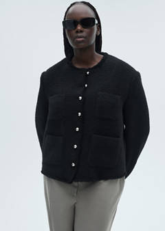 Tweed jacket with jewel buttons — Black 8