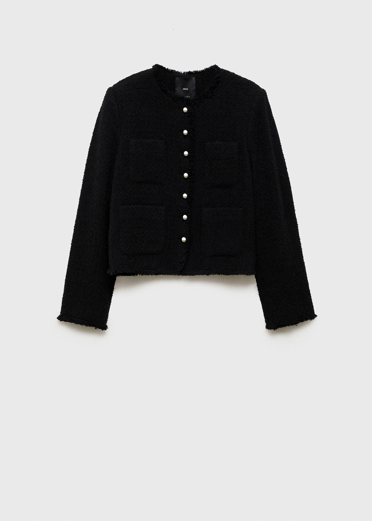 Tweed jacket with jewel buttons — Black