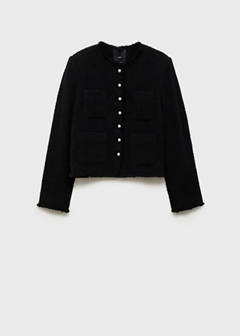 Tweed jacket with jewel buttons — Black 10
