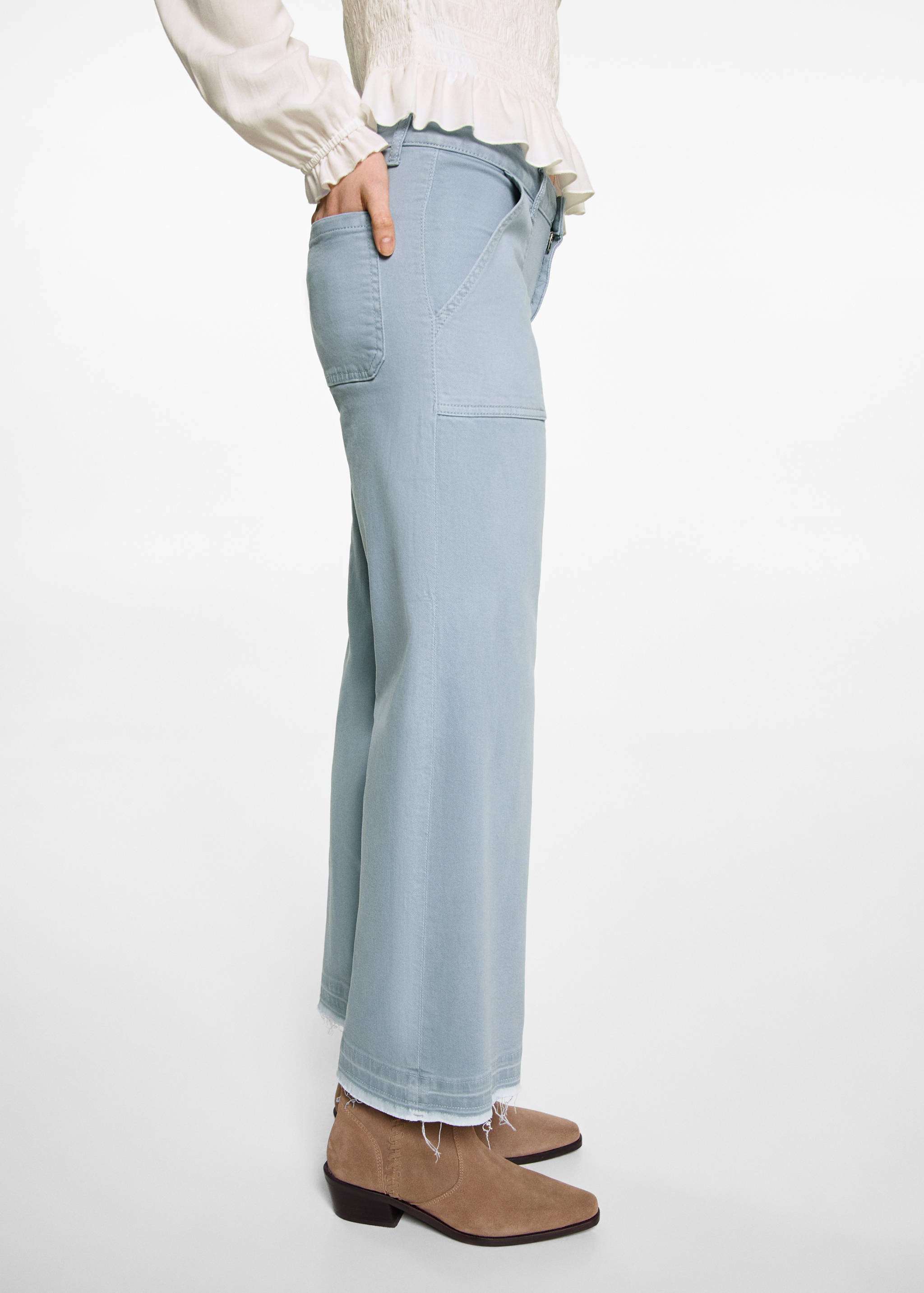 Calças de ganga culotte com bolsos - Pormenor do artigo 6