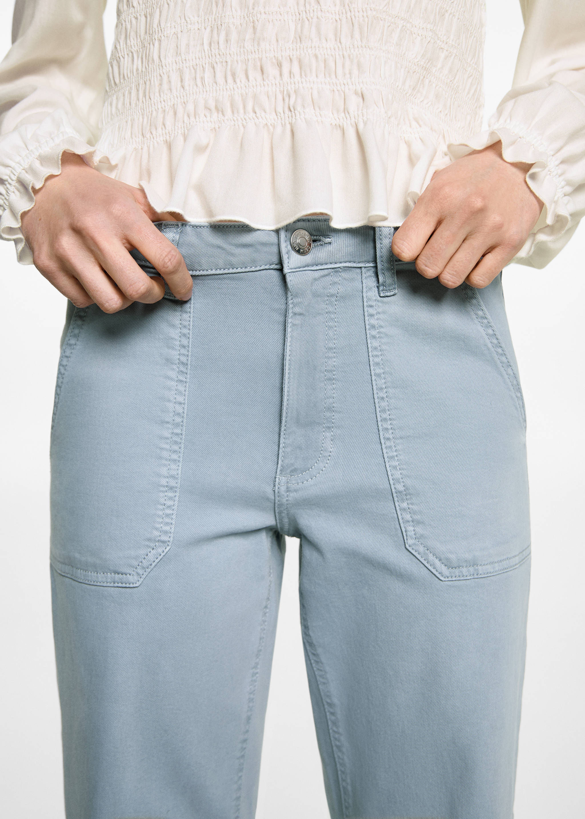 Calças de ganga culotte com bolsos - Pormenor do artigo 2