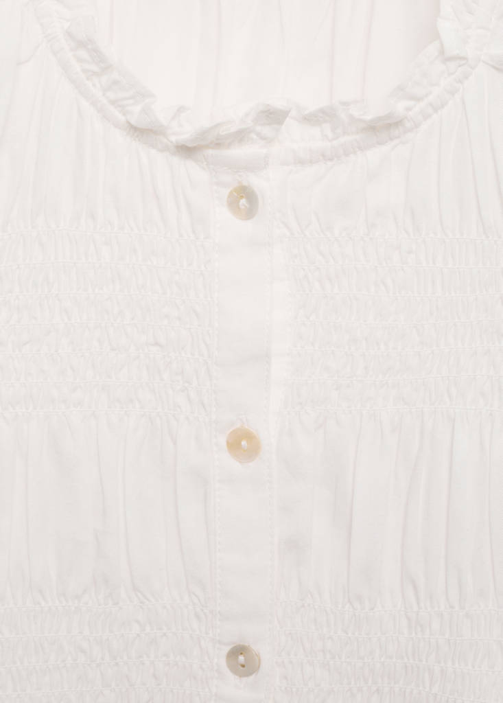 Ruffled gathered blouse — Off White