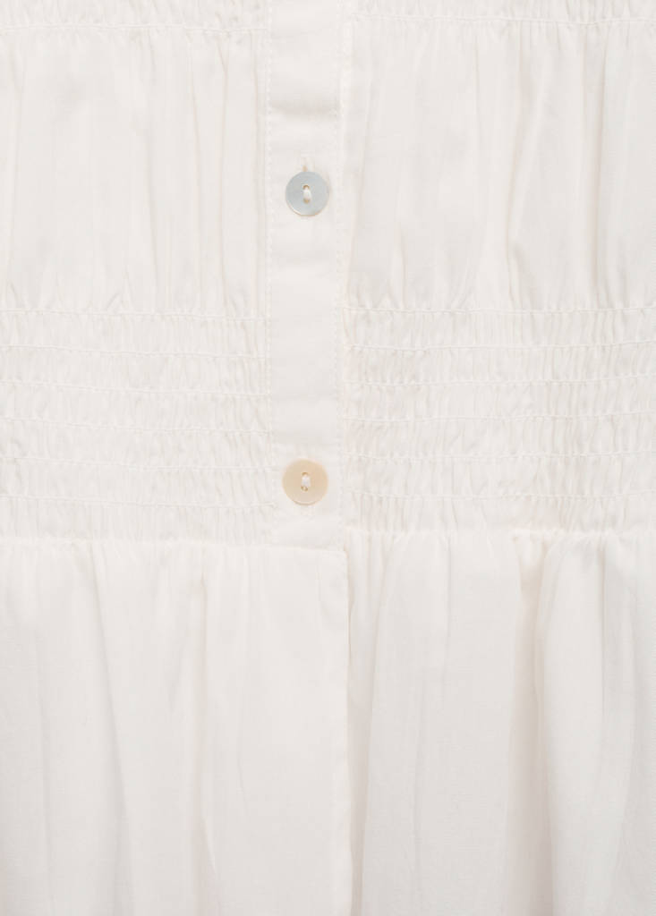 Ruffled gathered blouse — Off White