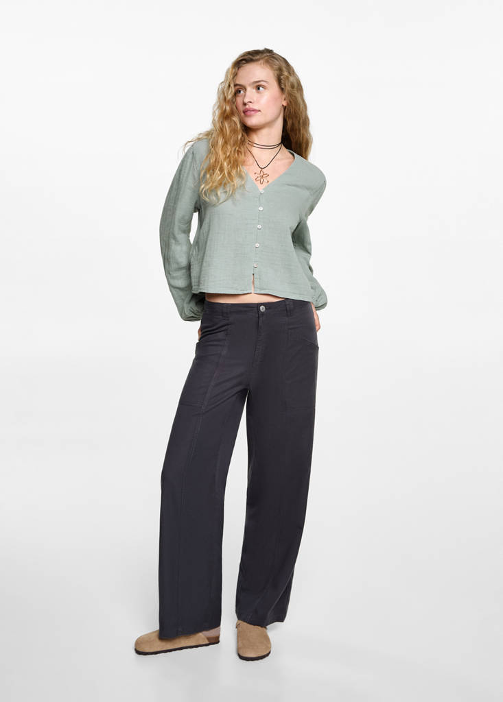 Puffed sleeves blouse — Mint Green
