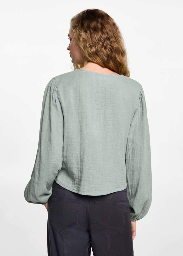 Puffed sleeves blouse — Mint Green