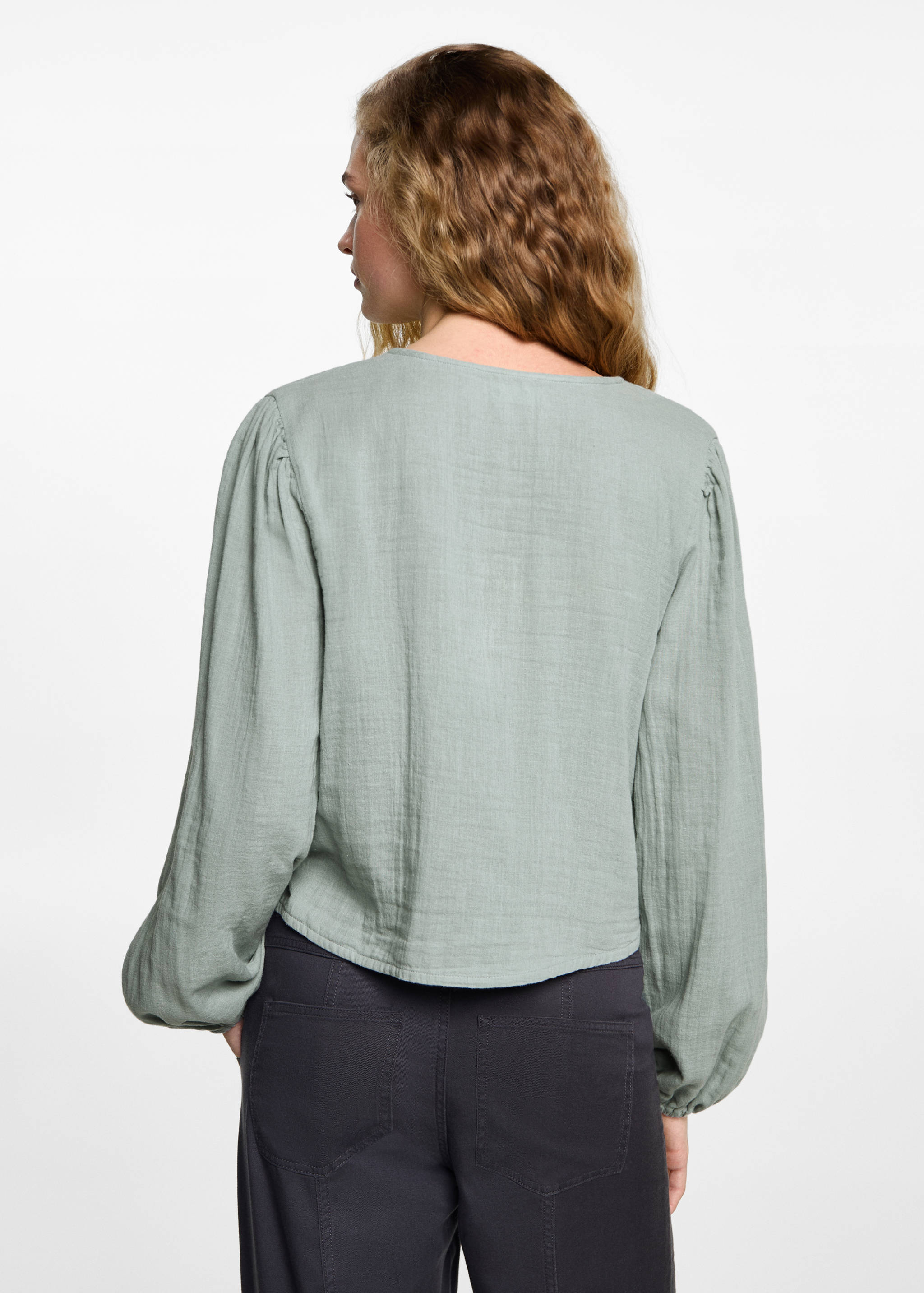 Blusa manga abaloada - Verso do artigo