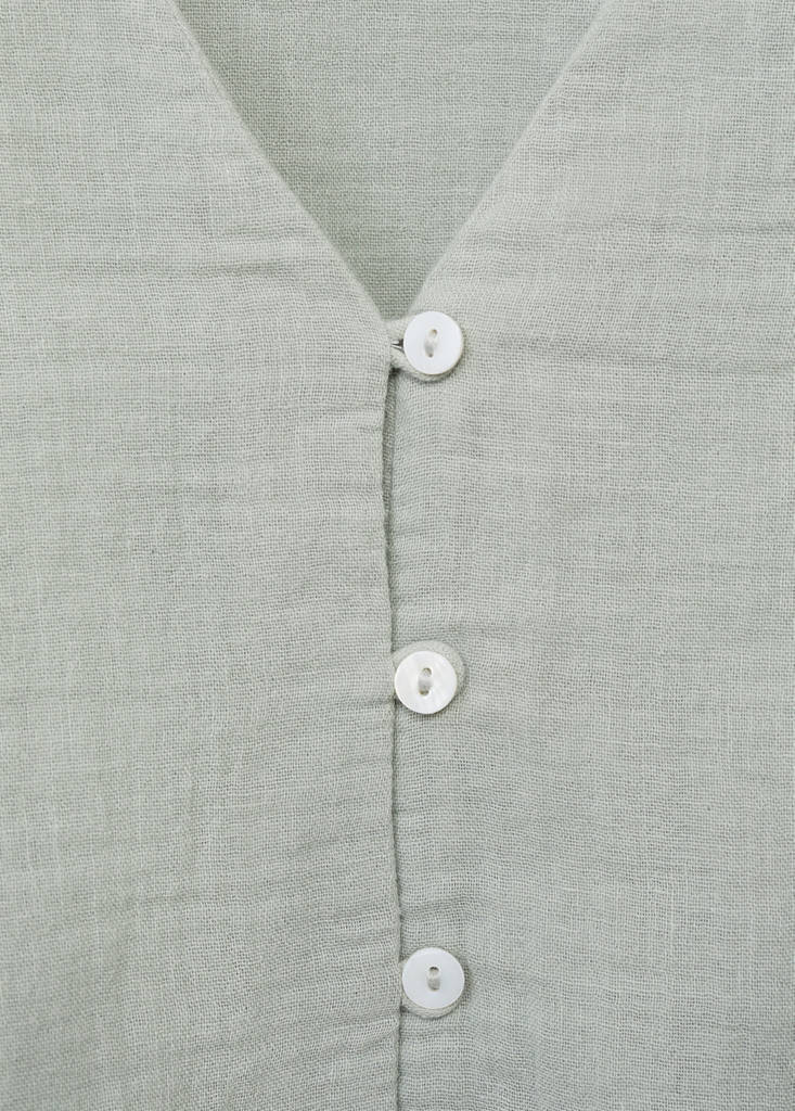 Puffed sleeves blouse — Mint Green