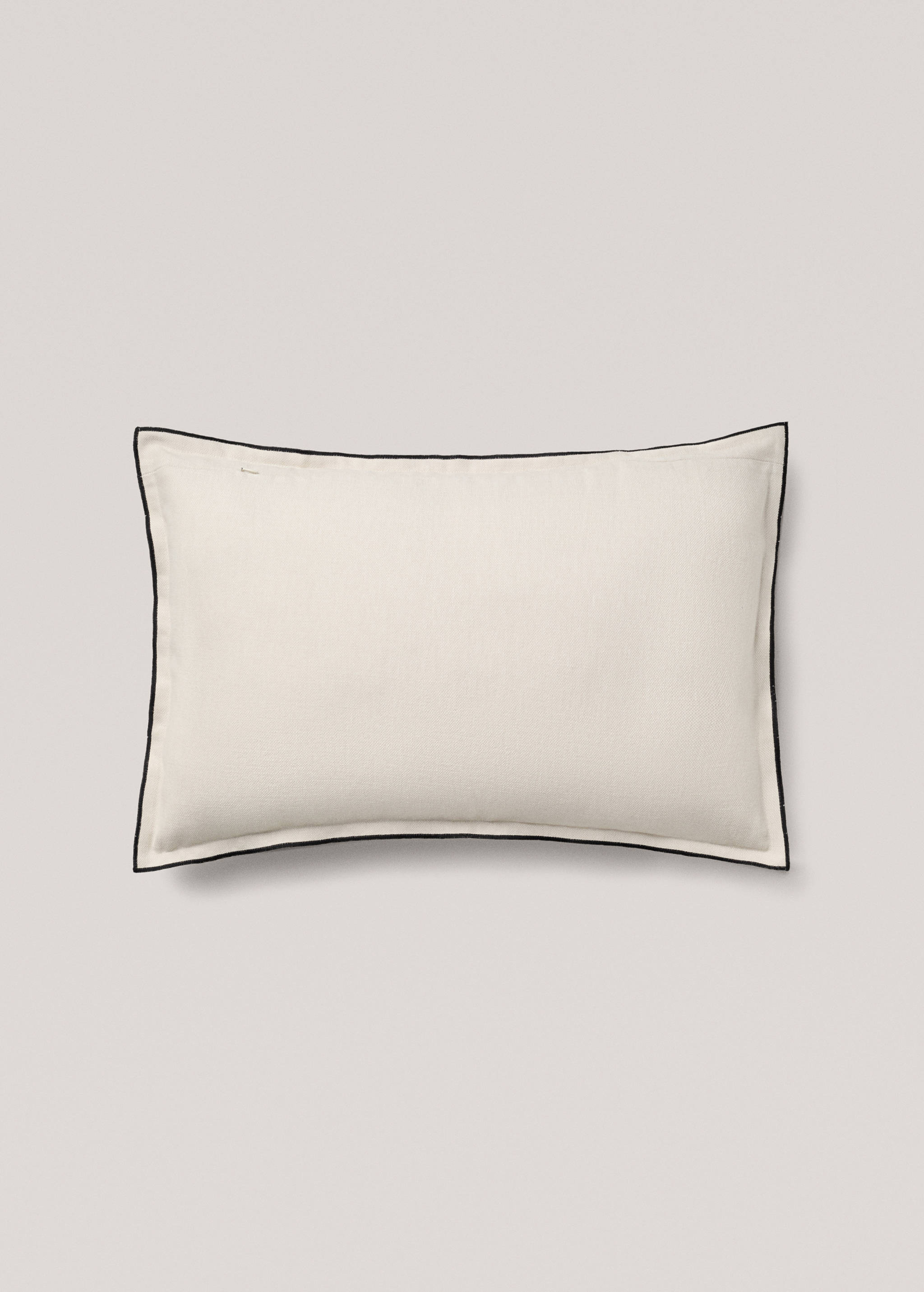 Cotton linen cushion cover with overlock flap 40x60cm - Details of the article 1