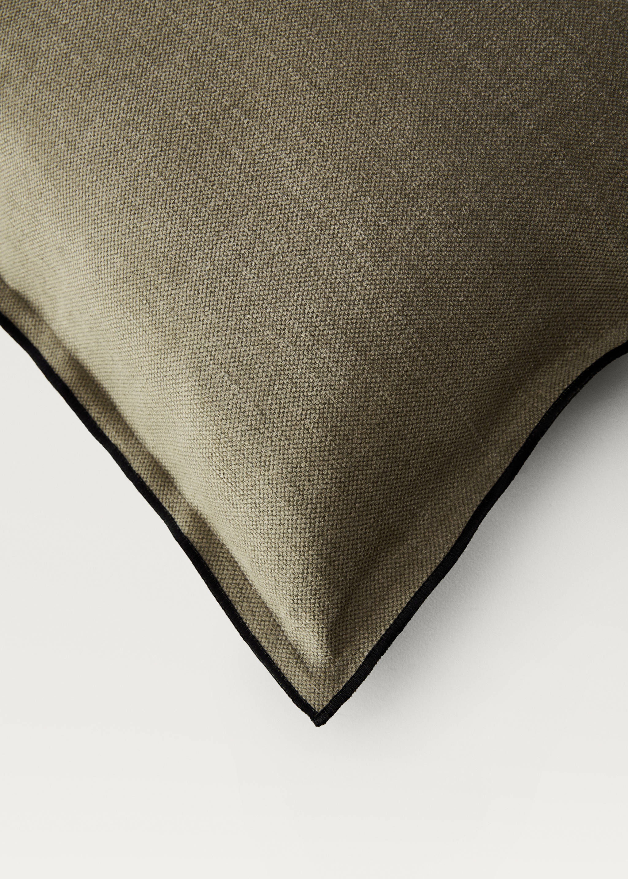 Cotton linen cushion cover with overlock flap 40x60cm - Details of the article 1