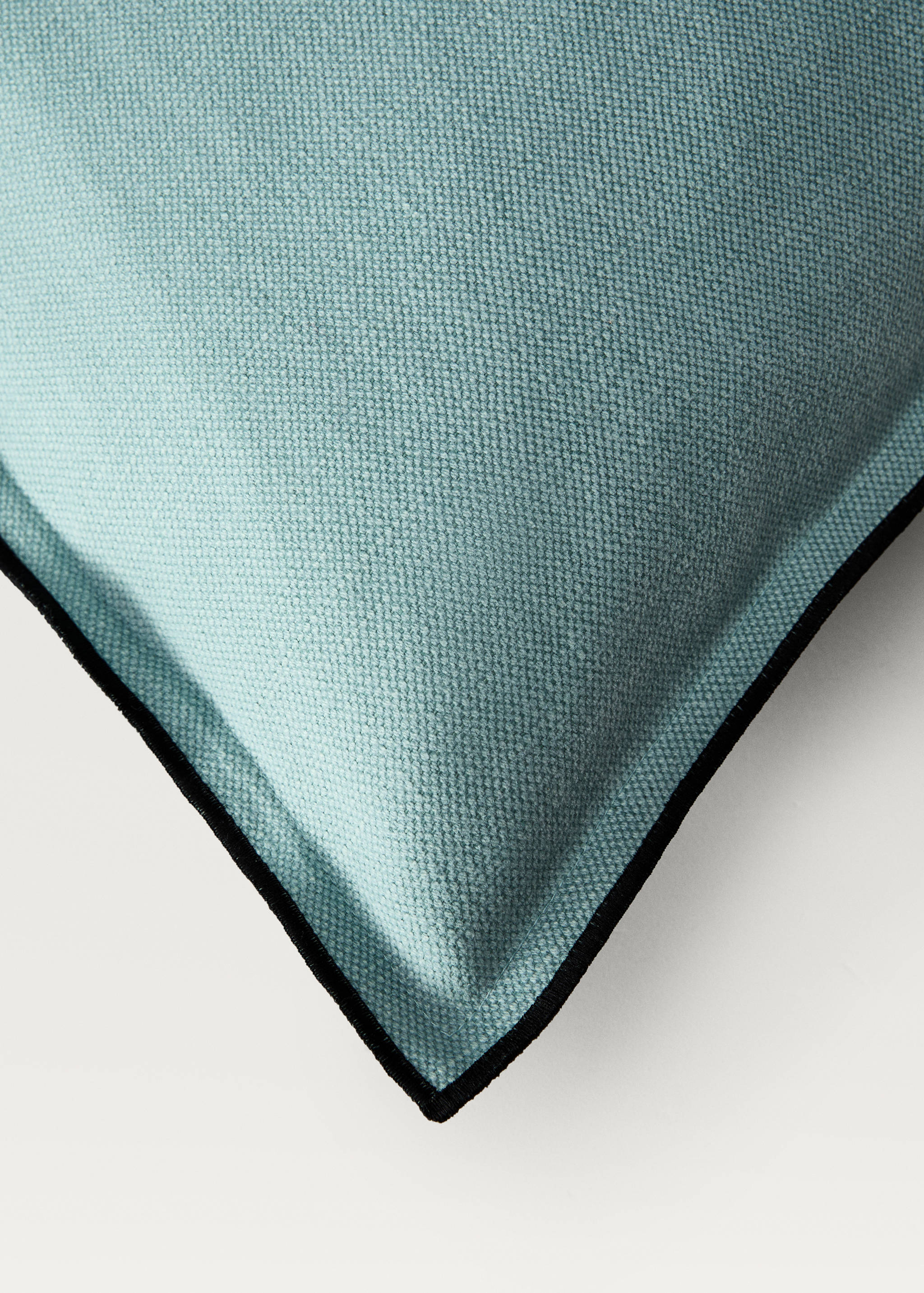 Cotton linen cushion cover with overlock flap 40x60cm - Details of the article 1