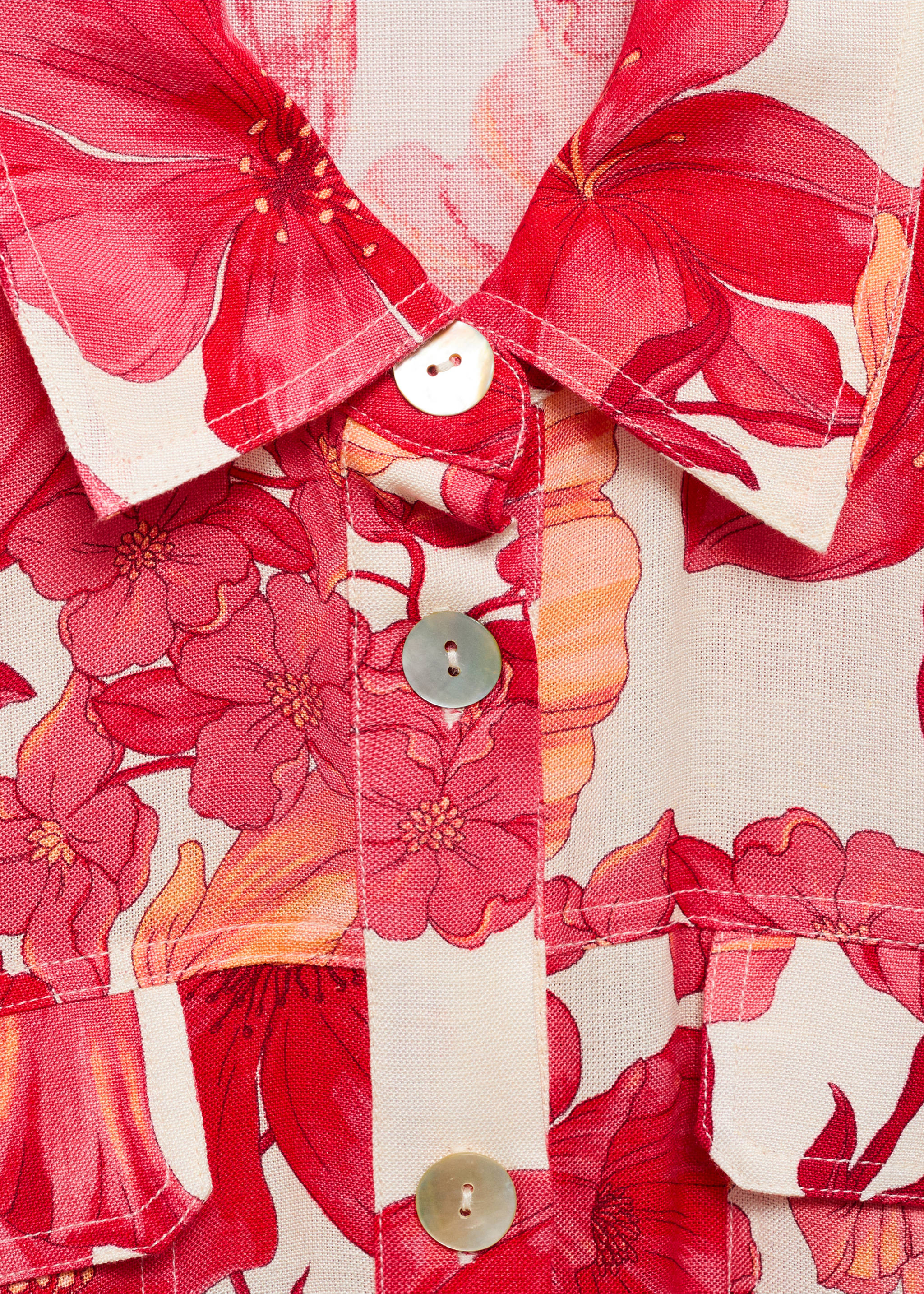 花朵印花短款连身裤 - null, 红色. Ref: 87032532-00.