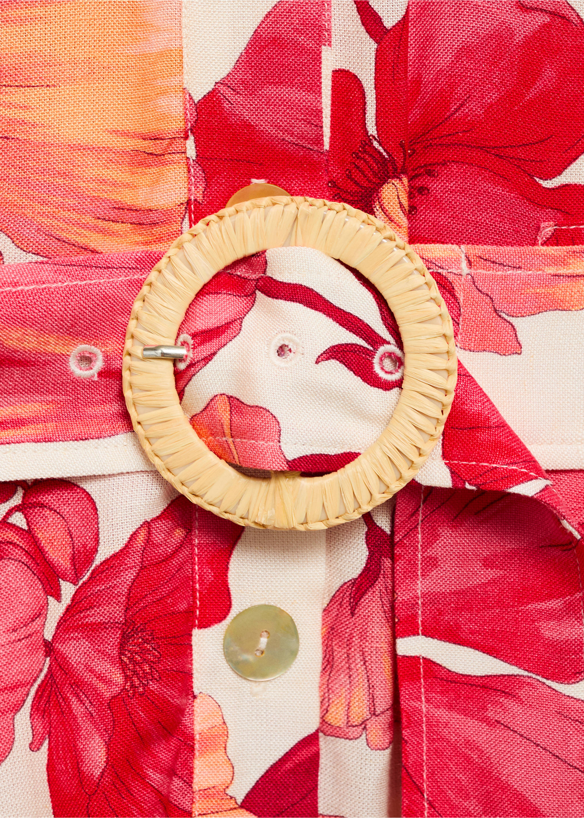 花朵印花短款连身裤 - null, 红色. Ref: 87032532-00.