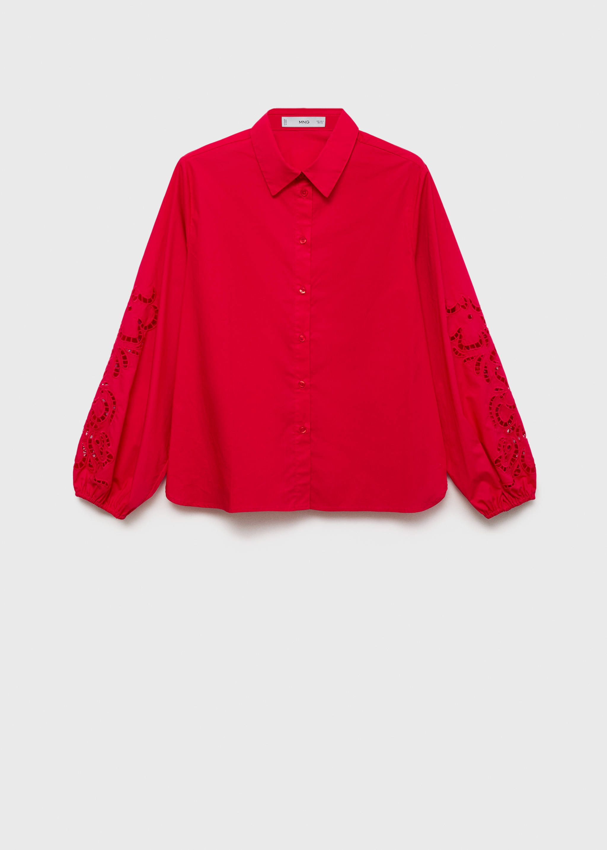 Cotton blouse with openwork detail - Article without model