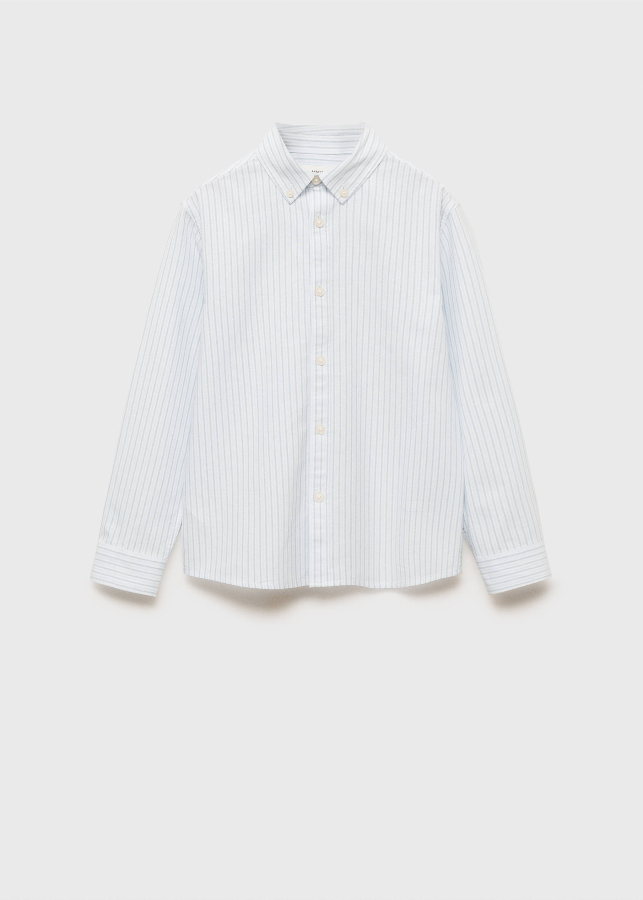 100% cotton Oxford striped shirt - Article without model, Aqua Green. Ref: 87032535-00.