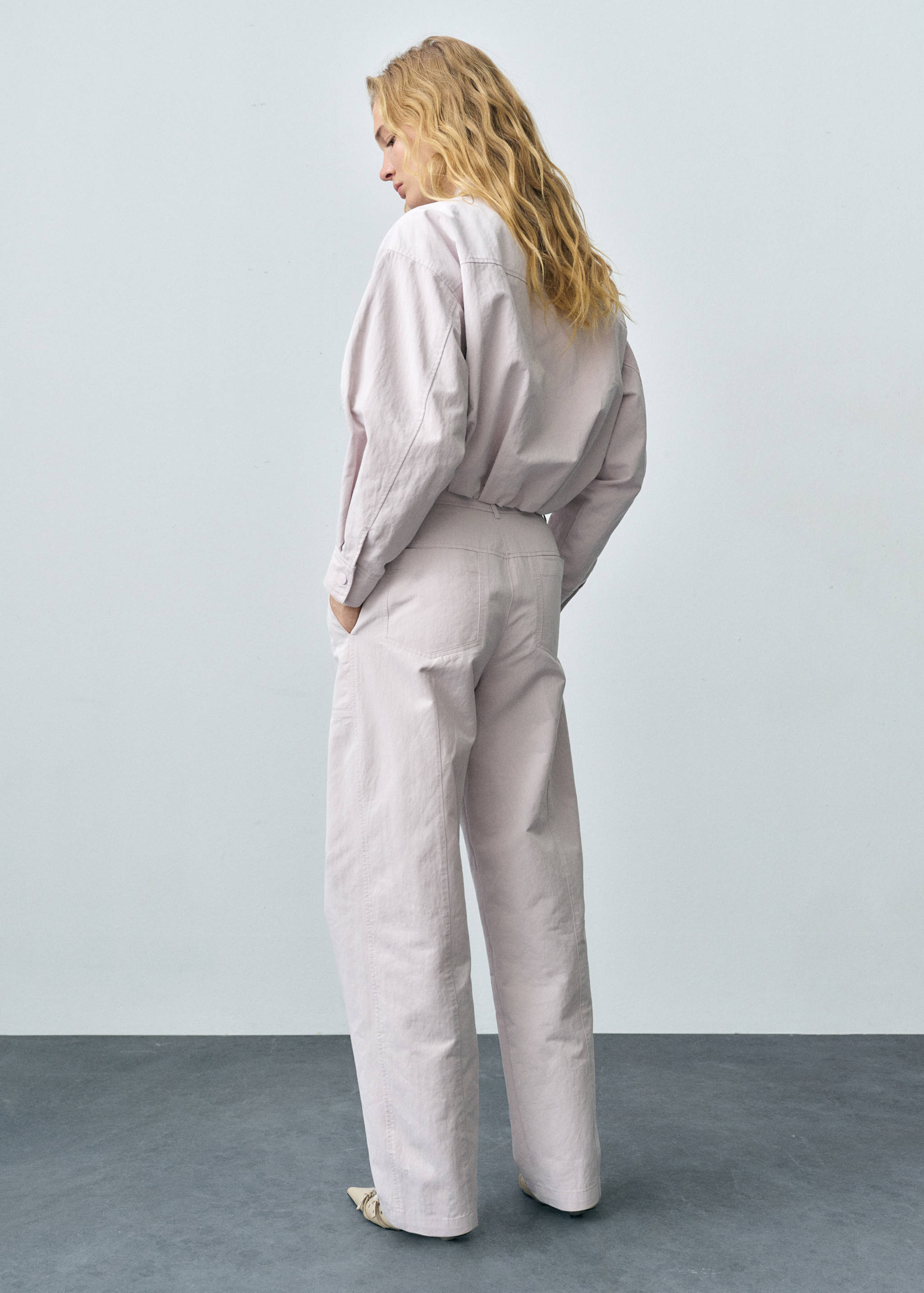 Wide leg pants with decorative seams - Reverse of the article