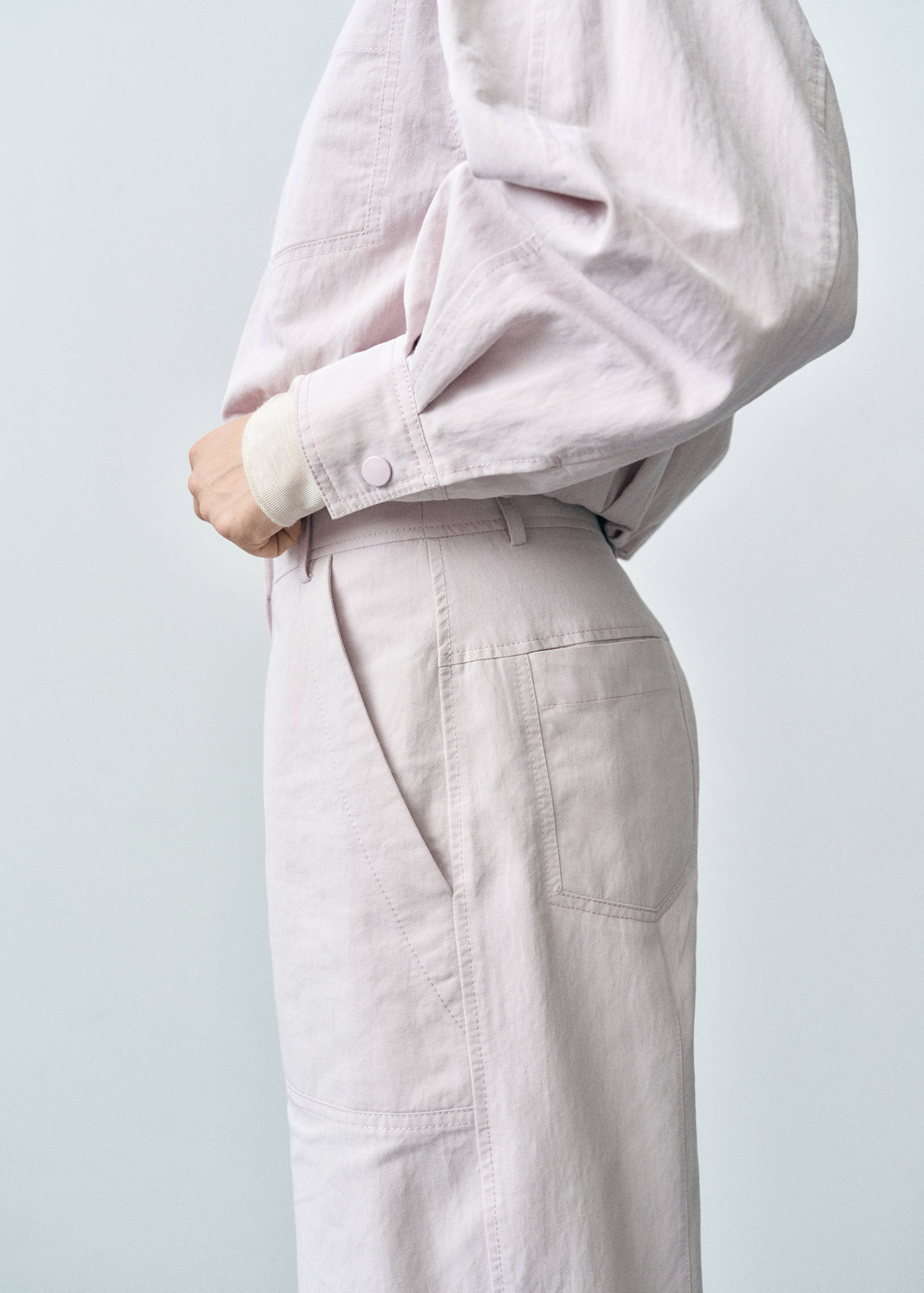 Wide leg pants with decorative seams - Details of the article 6