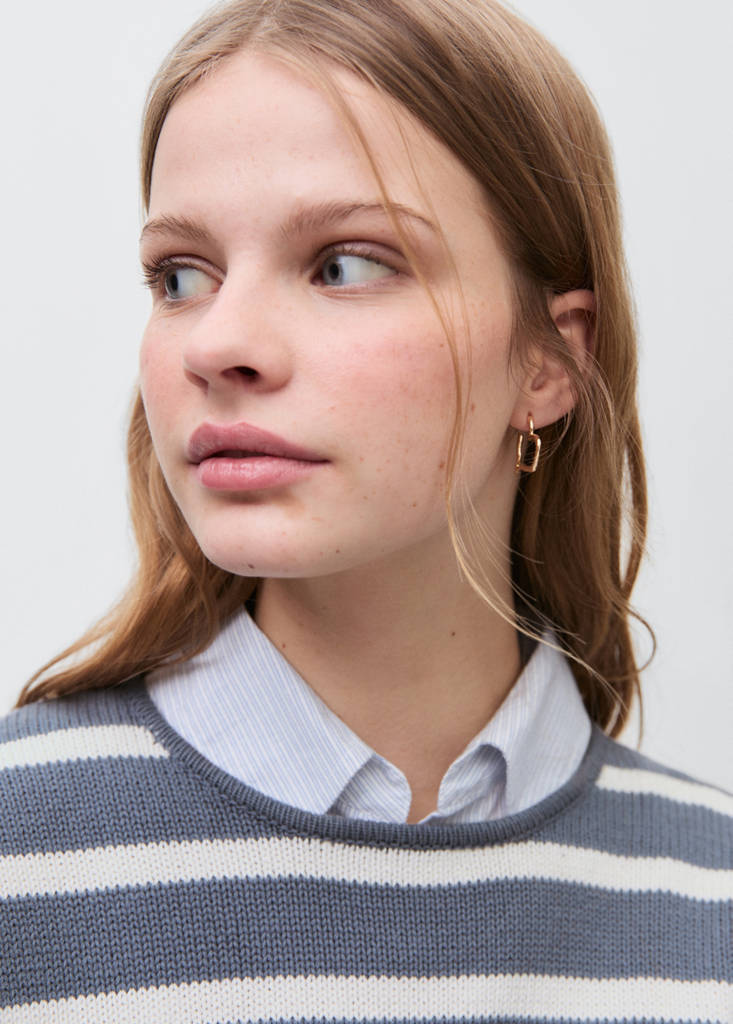 Knit striped sweater — Dark Navy
