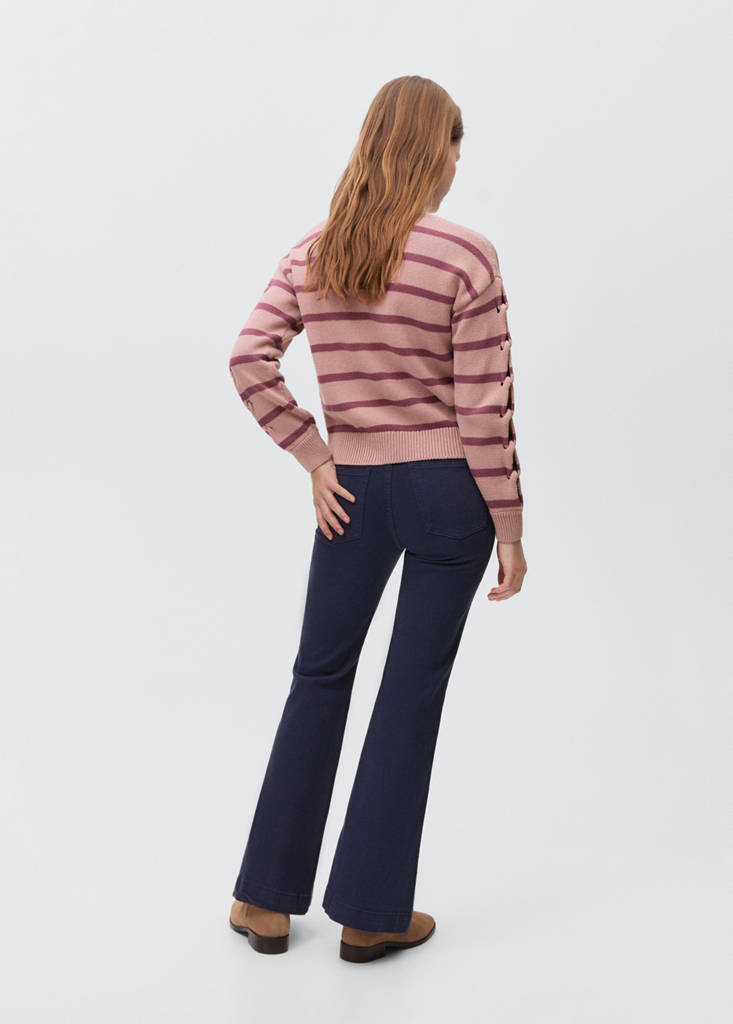 Knit striped sweater — Pastel Pink