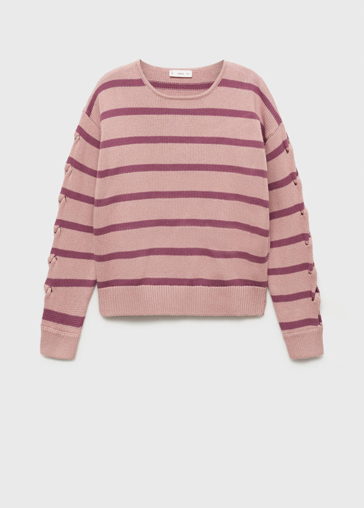 Knit striped sweater — Pastel Pink