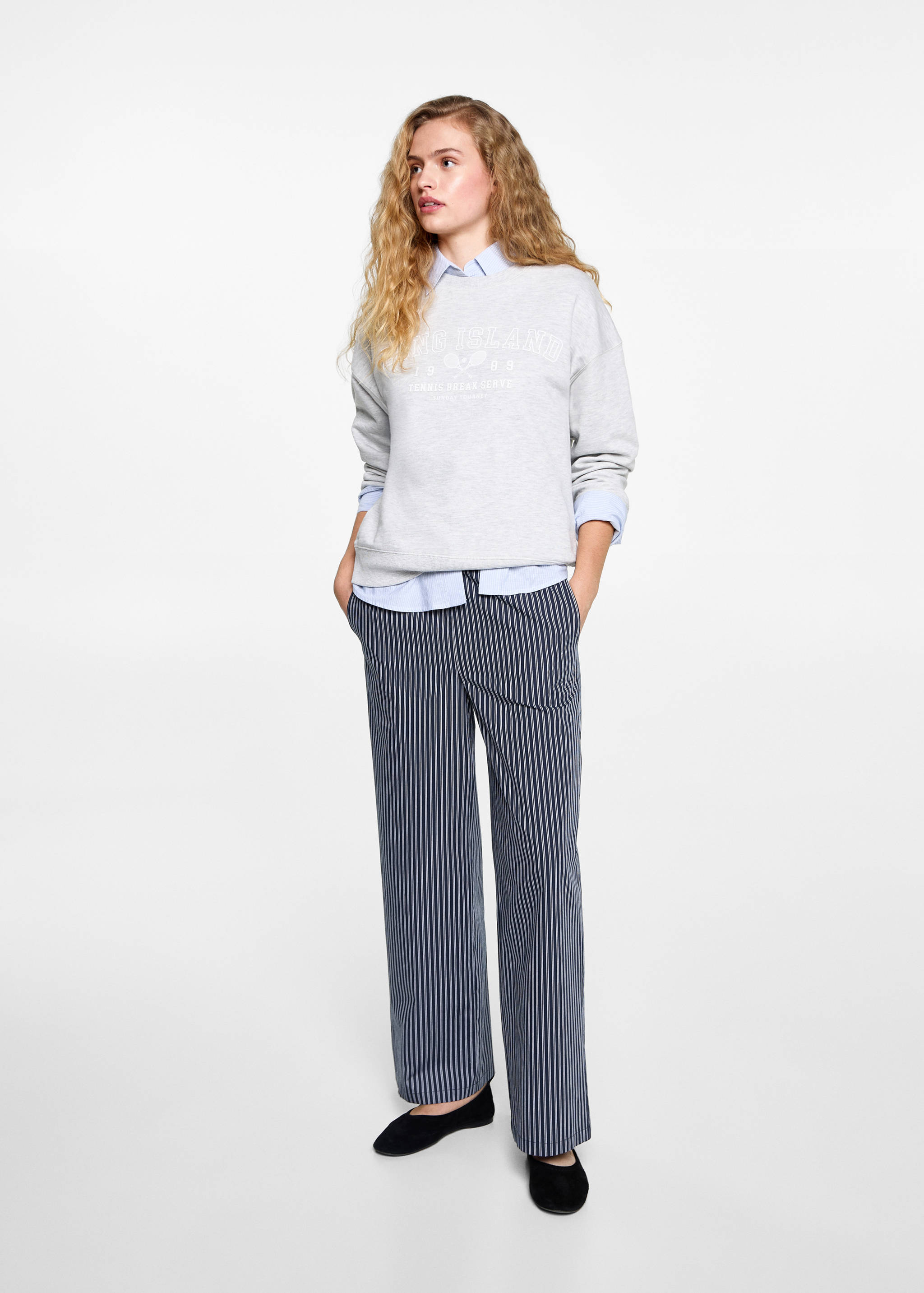 Striped flowy trousers - General plane