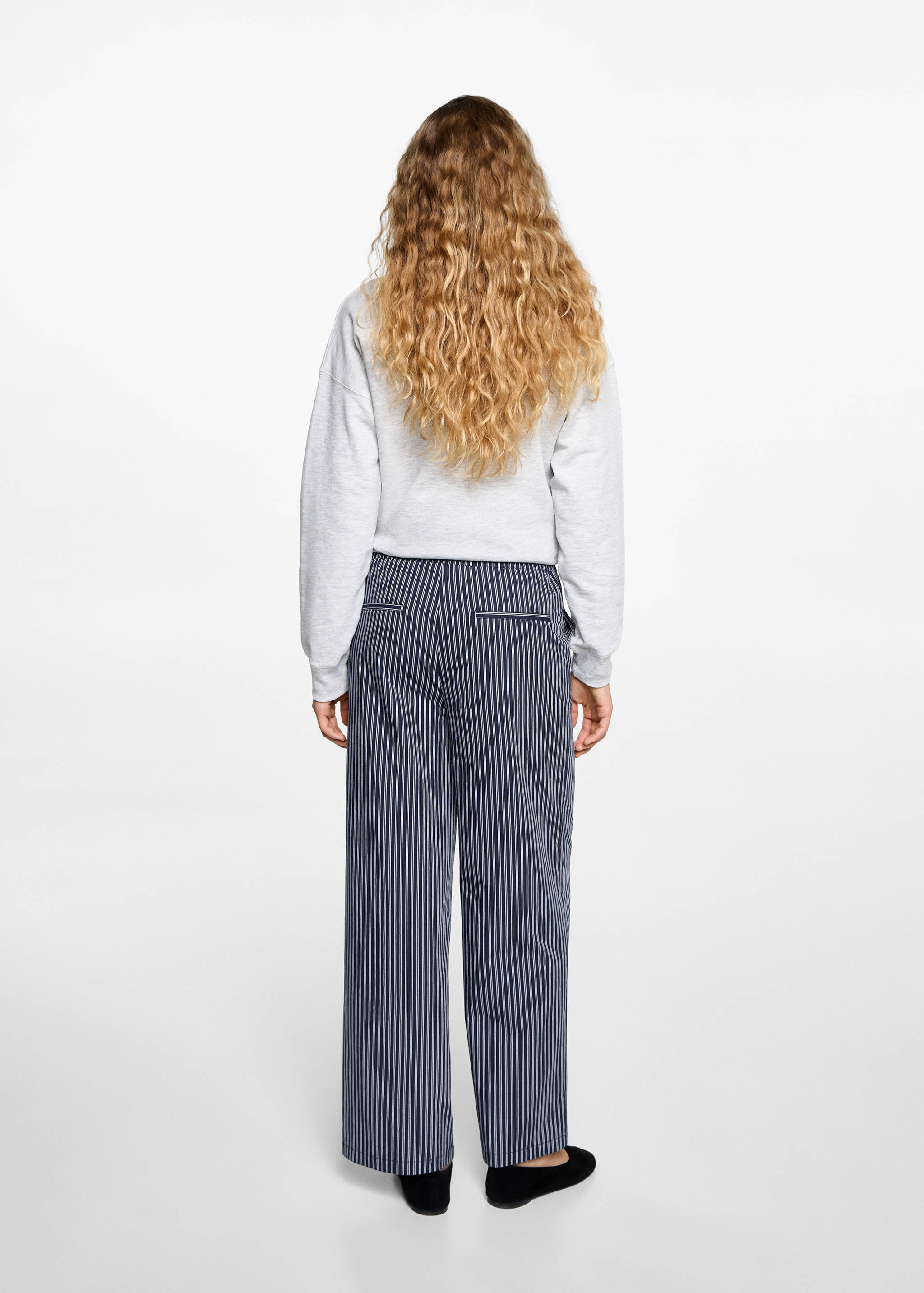 Striped flowy trousers - Reverse of the article