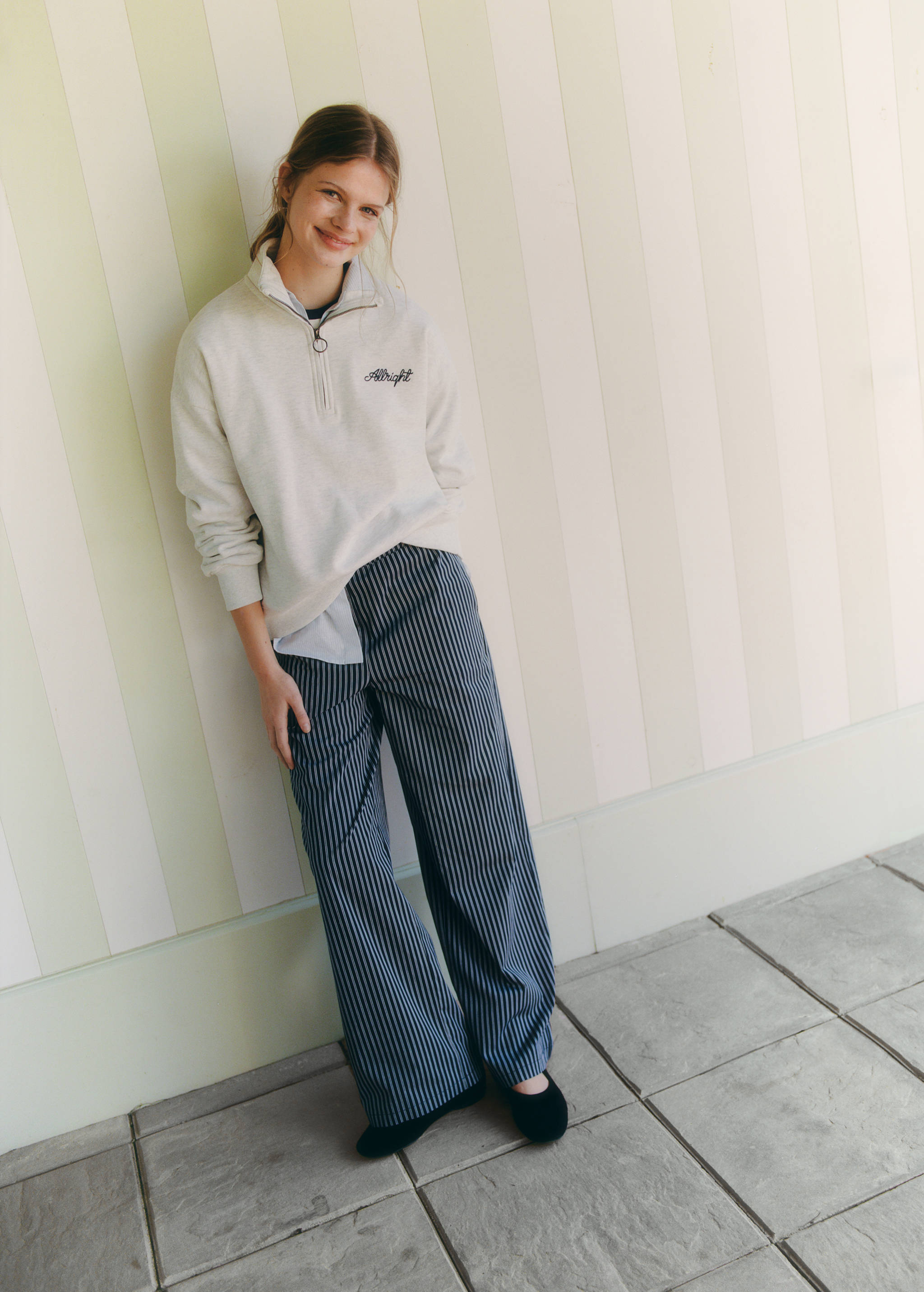 Striped flowy trousers - Details of the article 5