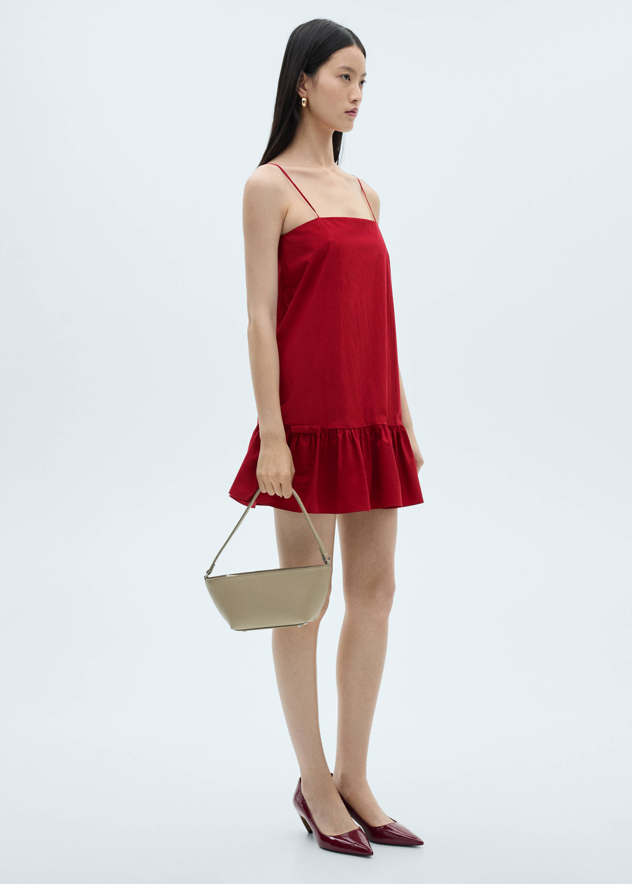 Ruffle dress with thin straps - General plane