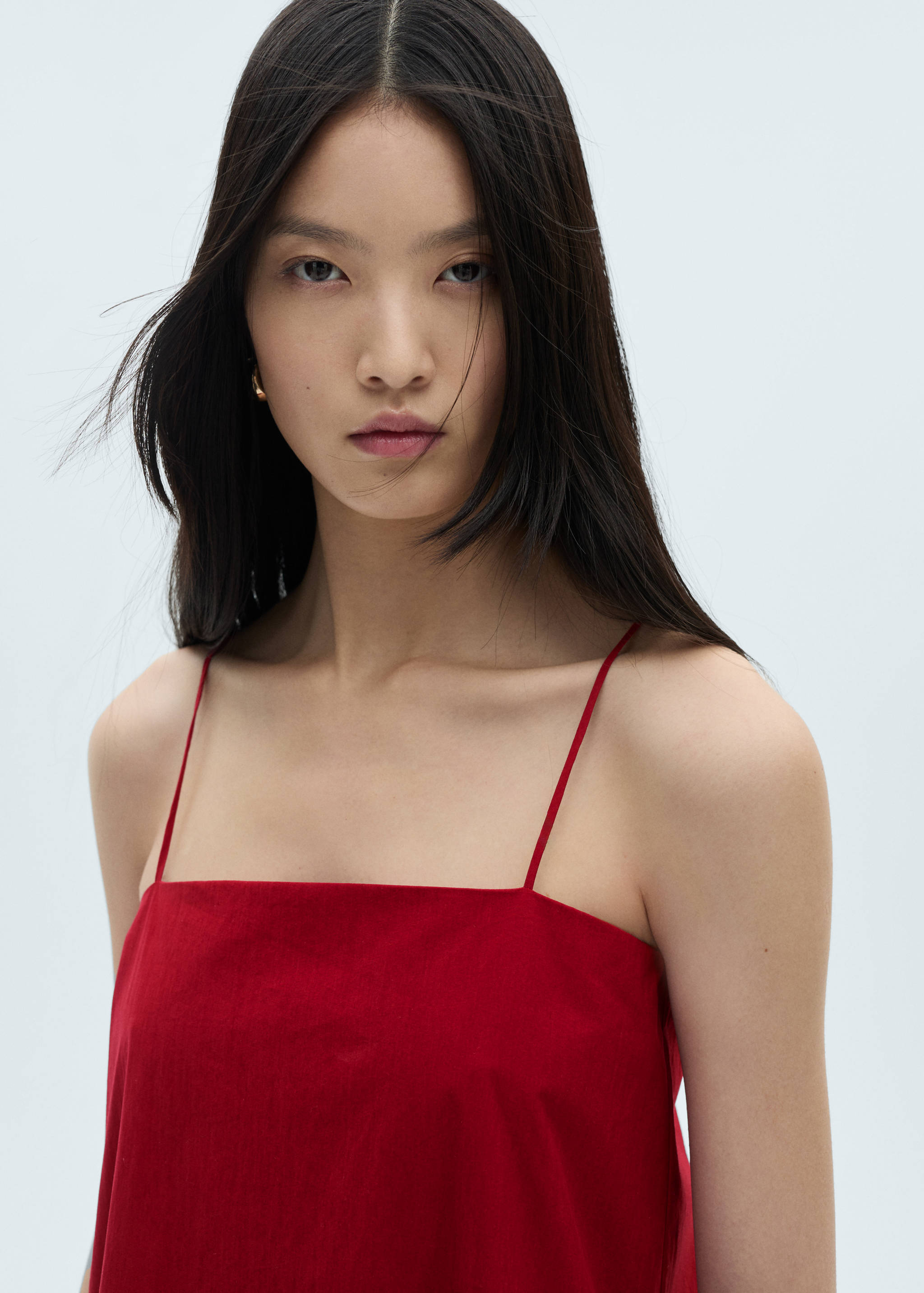 Ruffle dress with thin straps - Details of the article 1