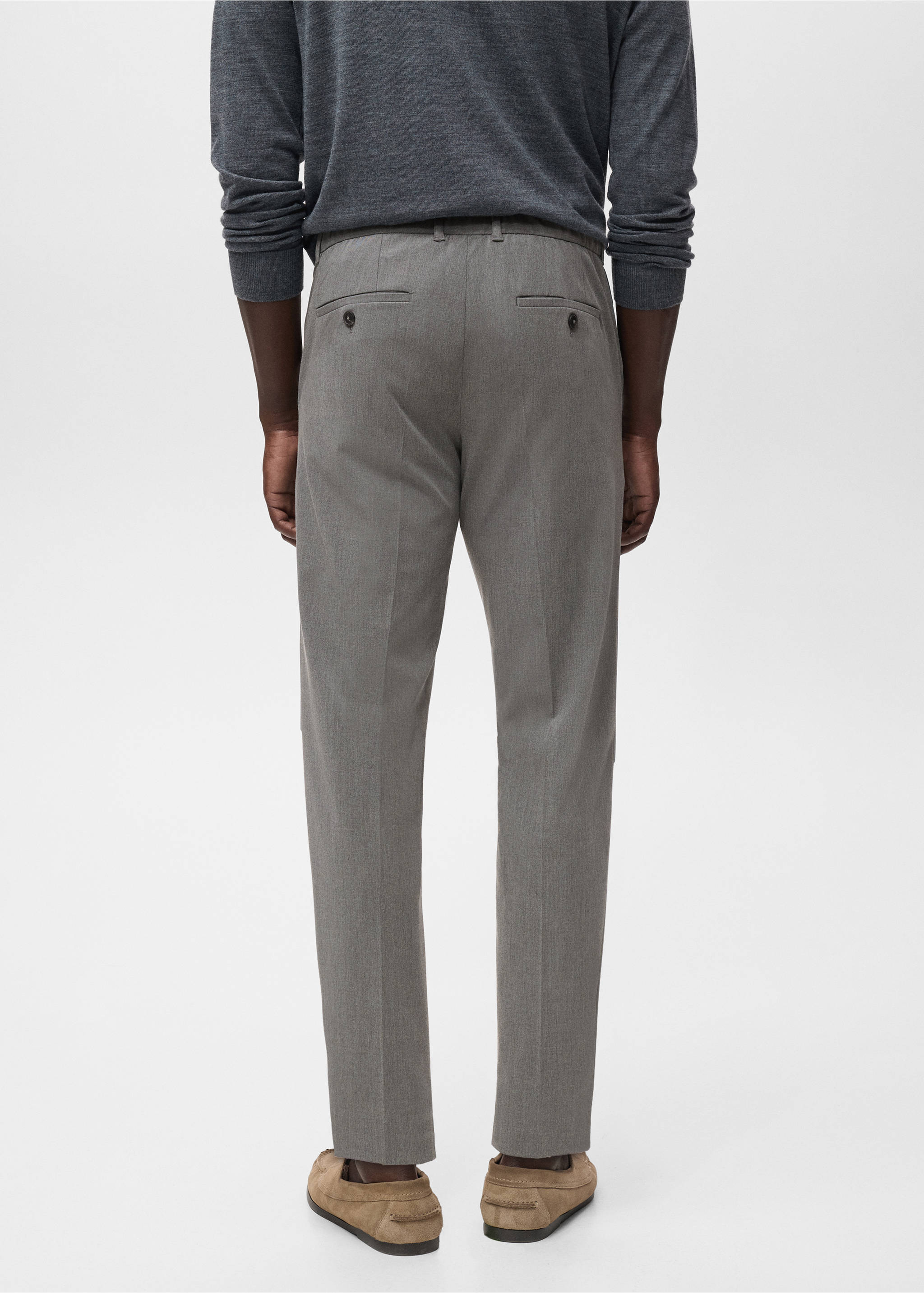 Bologna slim cropped comfort stretch pants - Reverse of the article, Medium Heather Grey. Ref: 87032889-00.