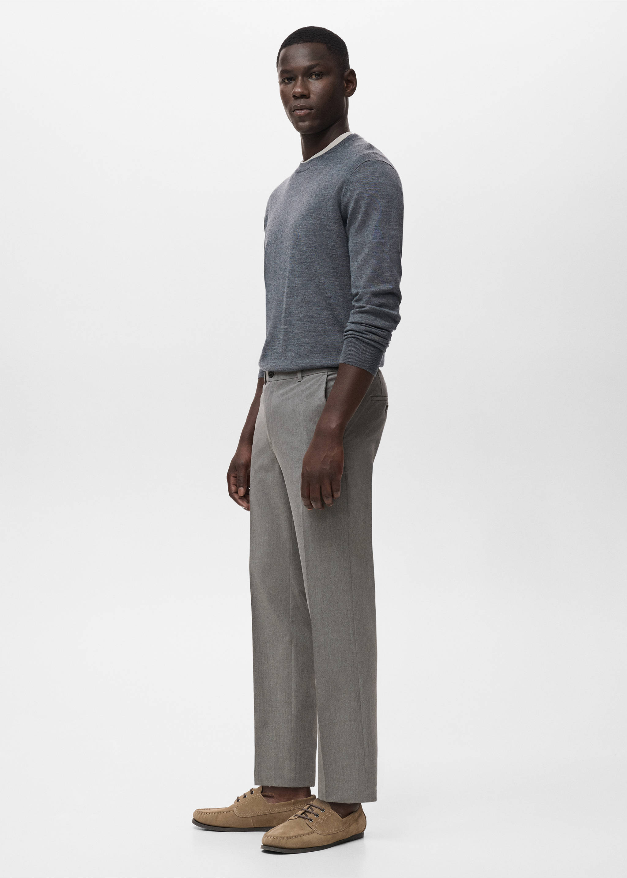 Bologna slim cropped comfort stretch pants - Details of the article 2, Medium Heather Grey. Ref: 87032889-00.