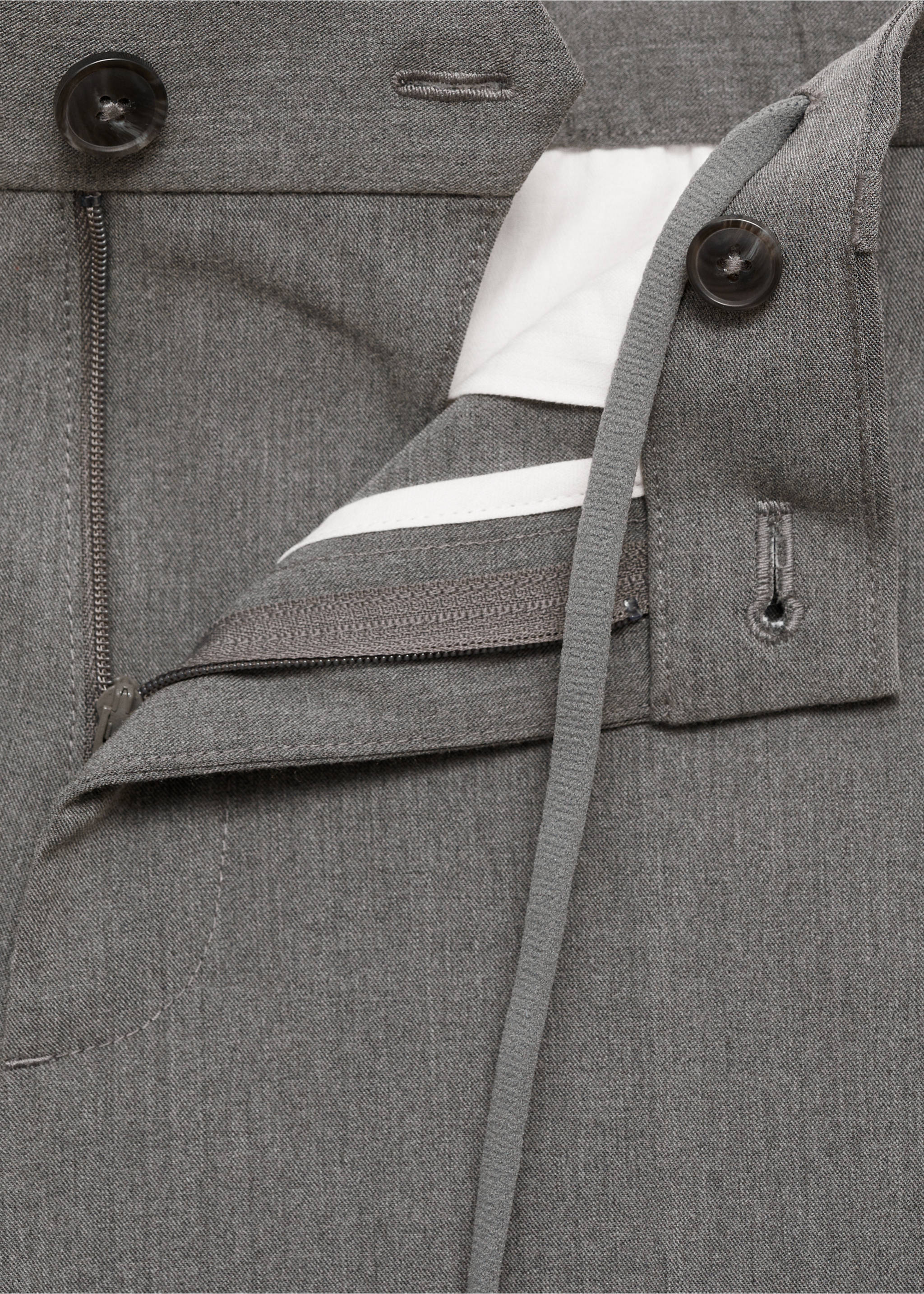 Bologna slim cropped comfort stretch pants - Details of the article 8, Medium Heather Grey. Ref: 87032889-00.