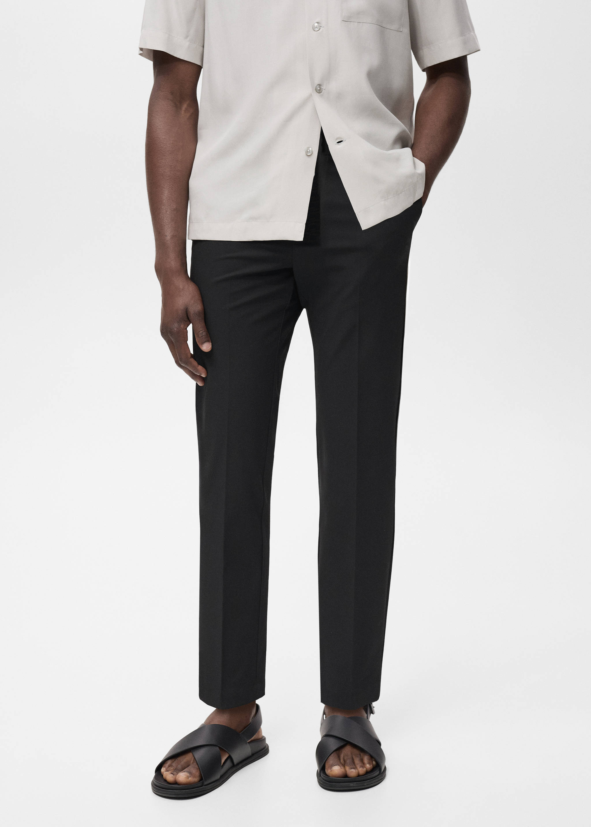 Pantalon Bologna slim-fit cropped comfort stretch - Plan moyen