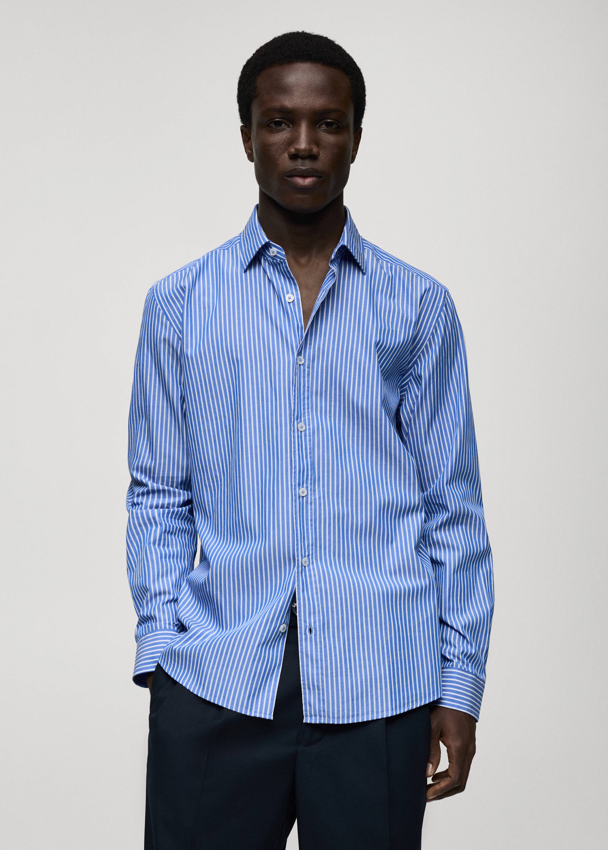 100% cotton regular-fit striped shirt - Medium plane