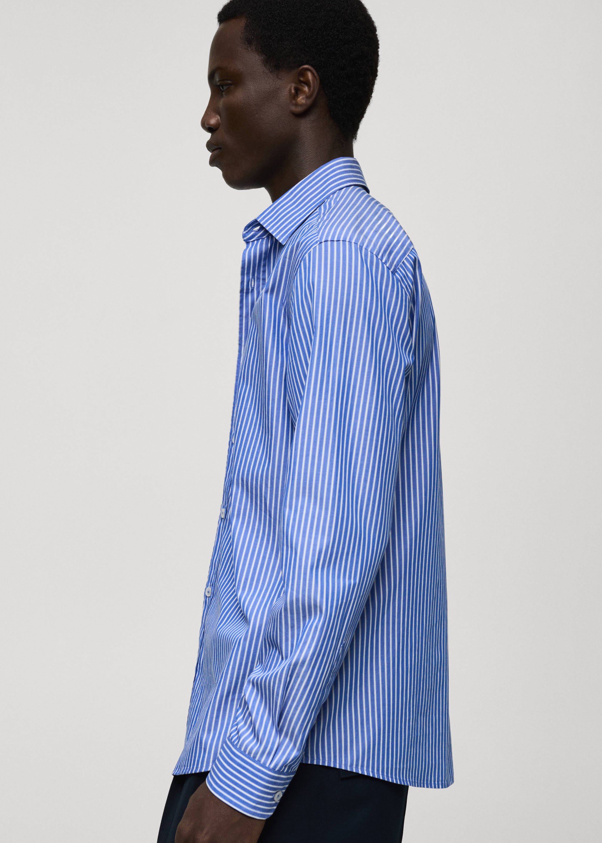 100% cotton regular-fit striped shirt - Details of the article 2