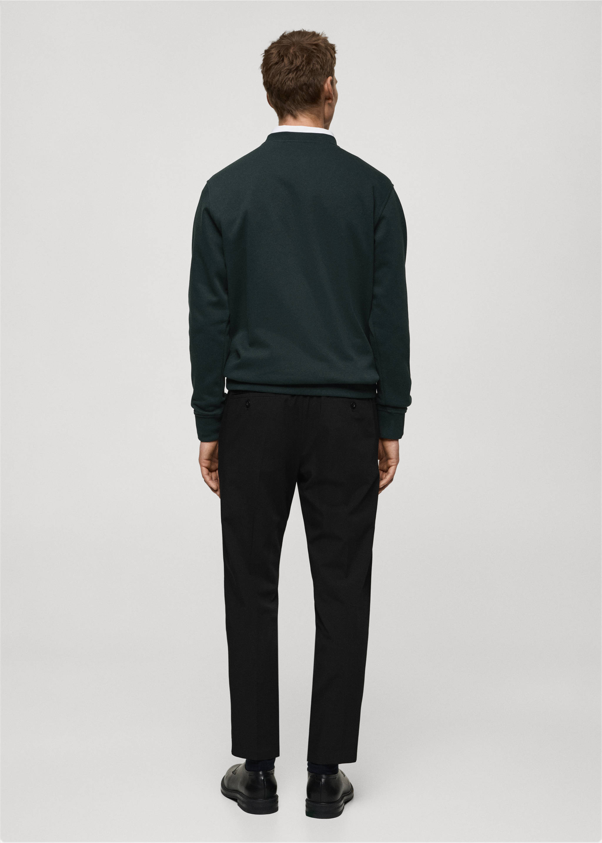 Mesaj işlemeli pamuklu sweatshirt - Ürünün arkası, Yeşil. Ref: 87032893-00.