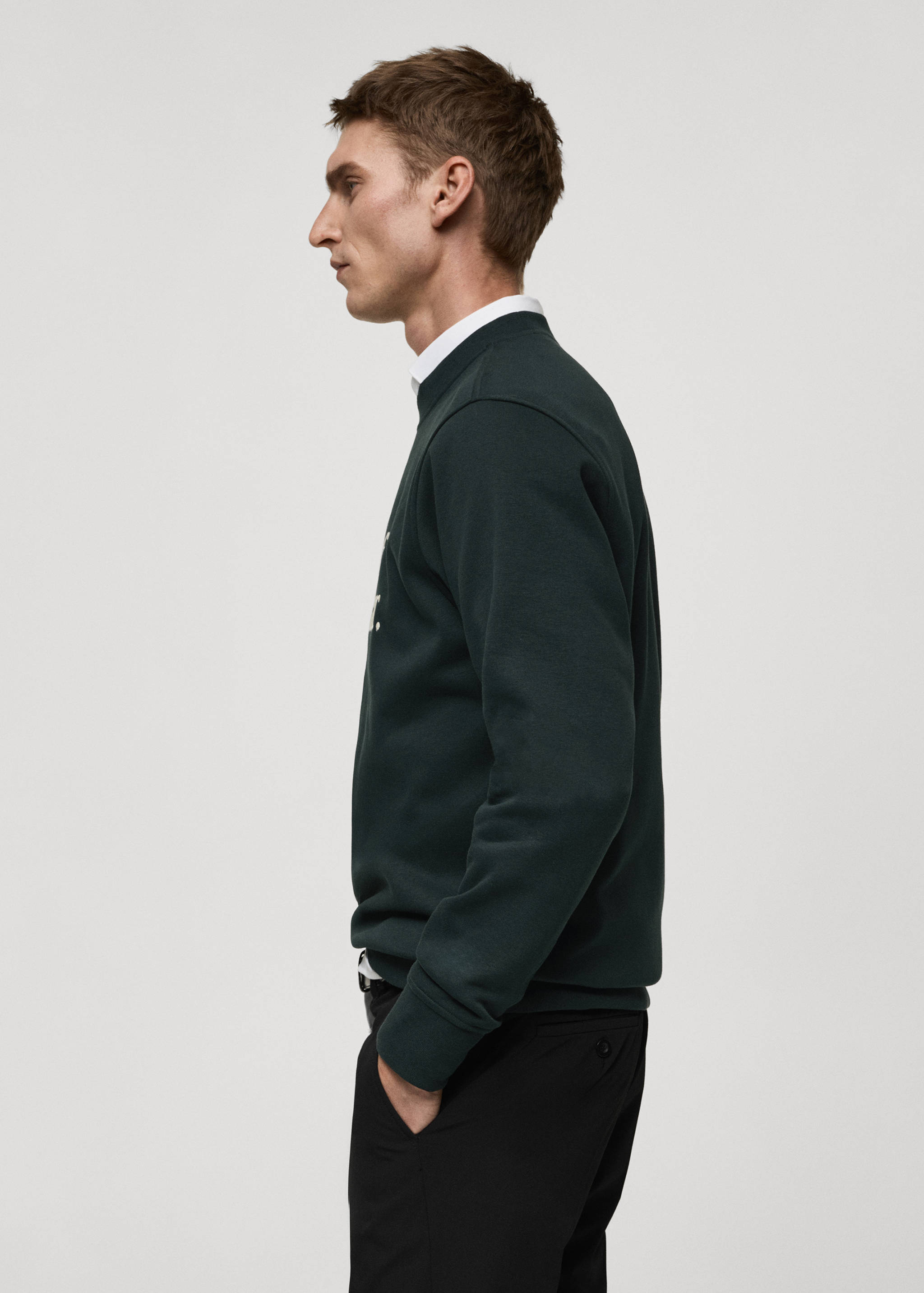 Хлопковая толстовка с вышитой надписью - Деталь изделия 2