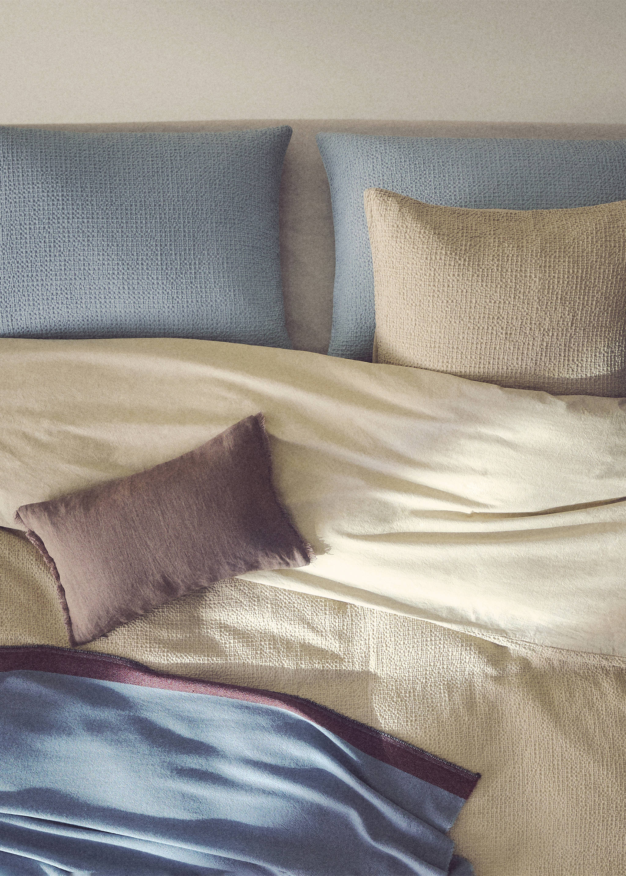 Bettbezug aus Baumwoll-Perkal in Waffel-Optik für 150/160 cm Bett - Detail des Artikels 6