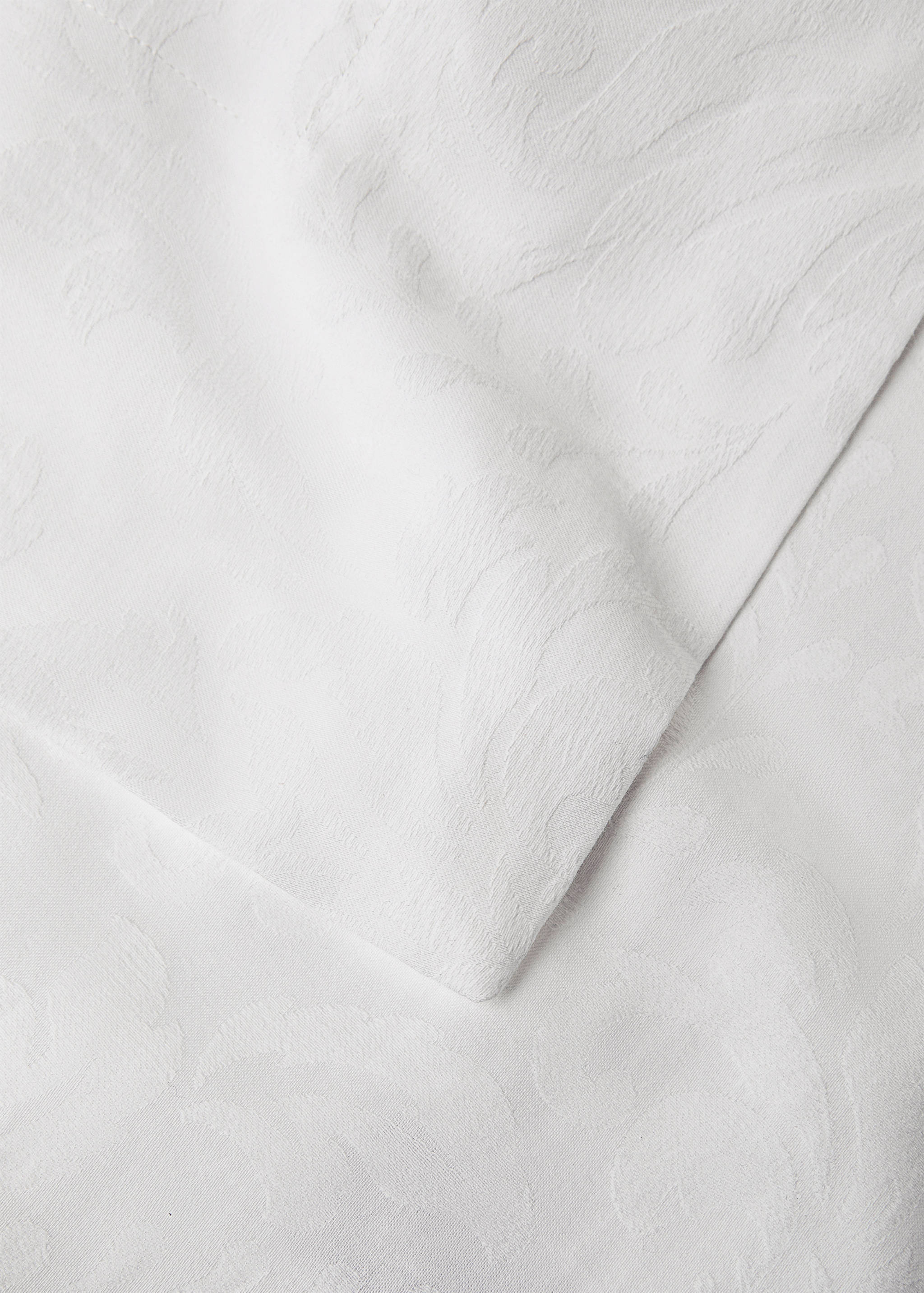 Toalha de mesa redonda de jacquard de algodão às flores para 4 a 6 pessoas - Pormenor do artigo 1