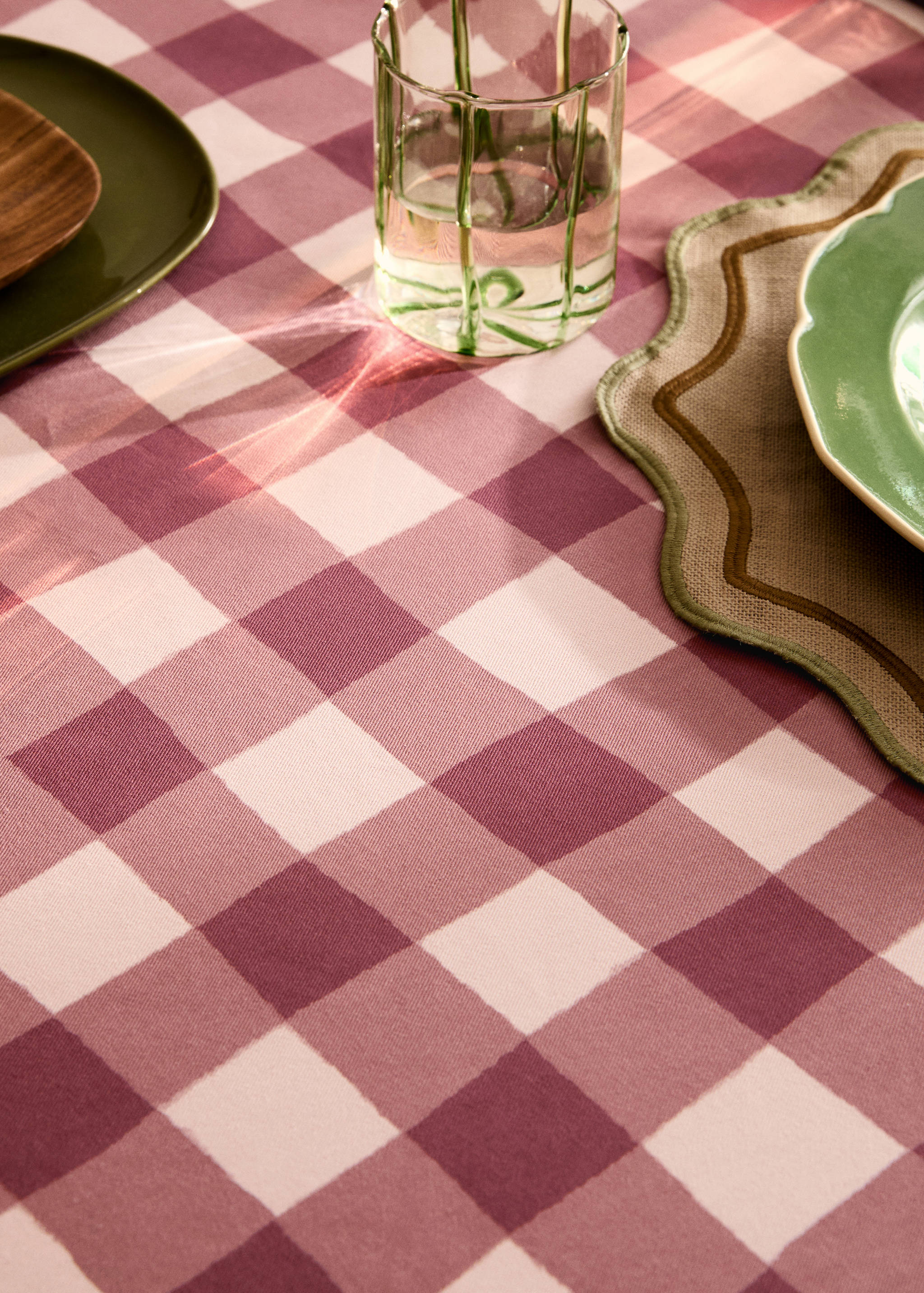 Check cotton tablecloth for 6 to 8 diners - Details of the article 7